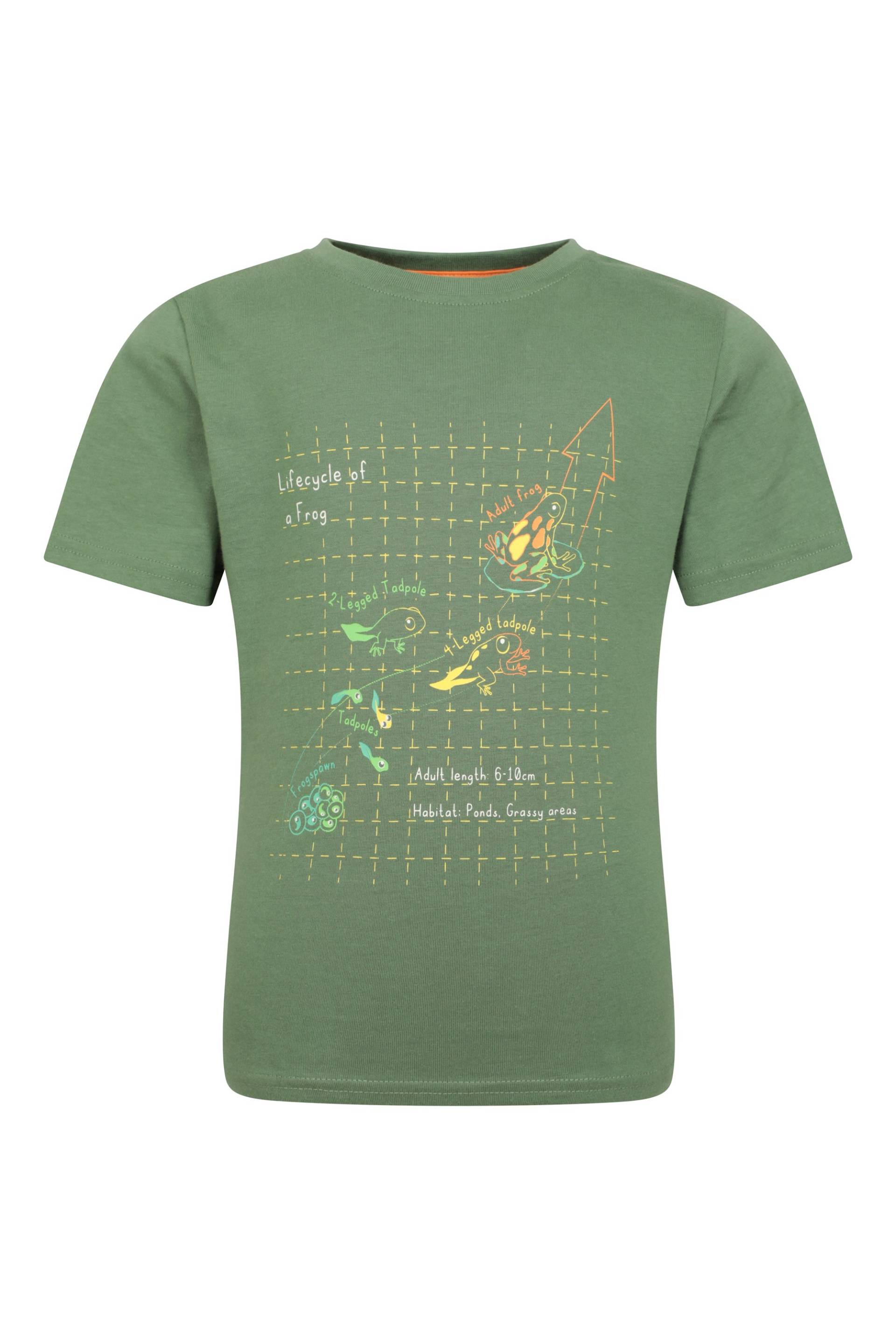 Frog Lifecycle Kinder Bio-Baumwoll T-Shirt - Khaki von Mountain Warehouse