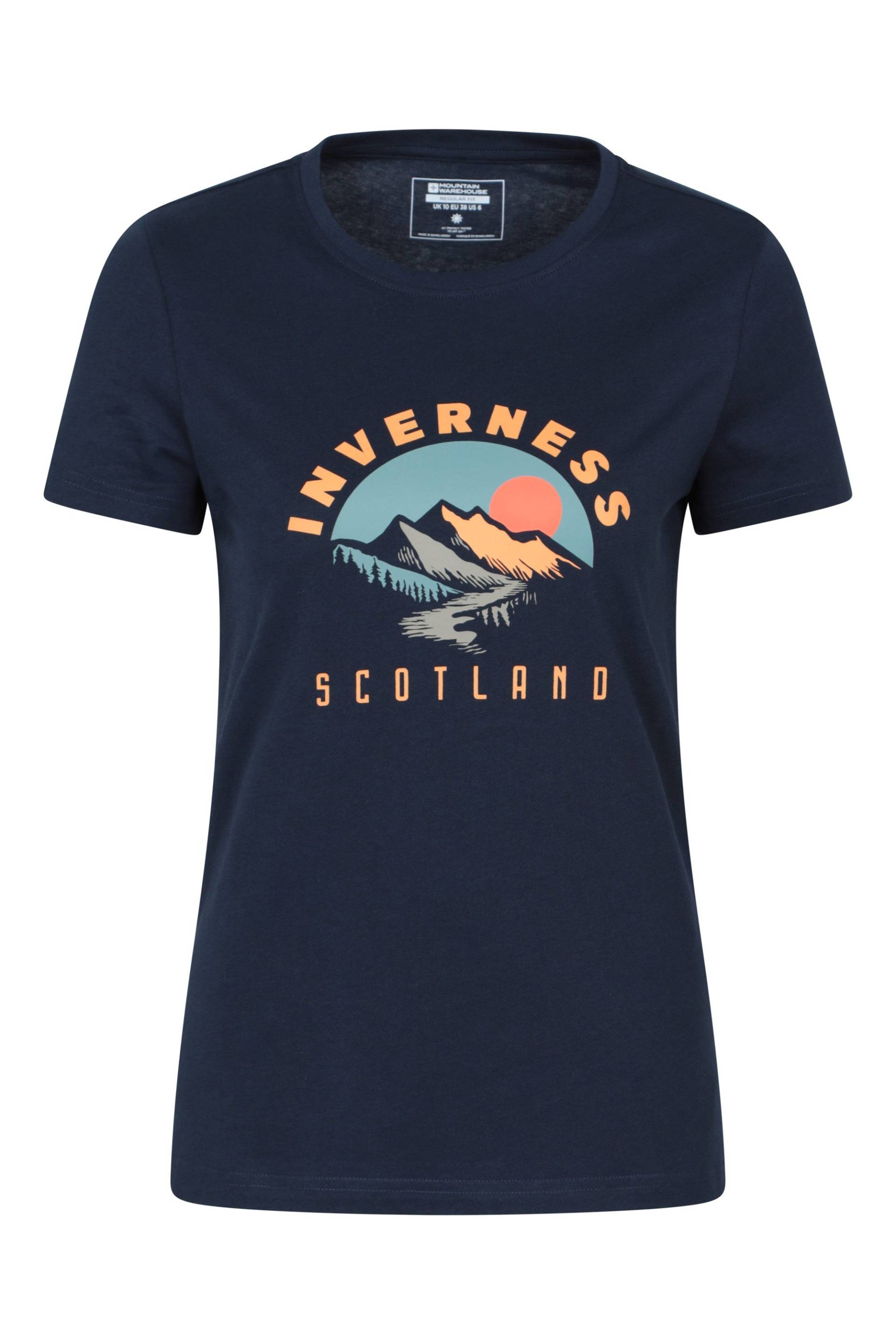 T-Shirt mit Schotlandmuster für Damen - Marineblau von Mountain Warehouse
