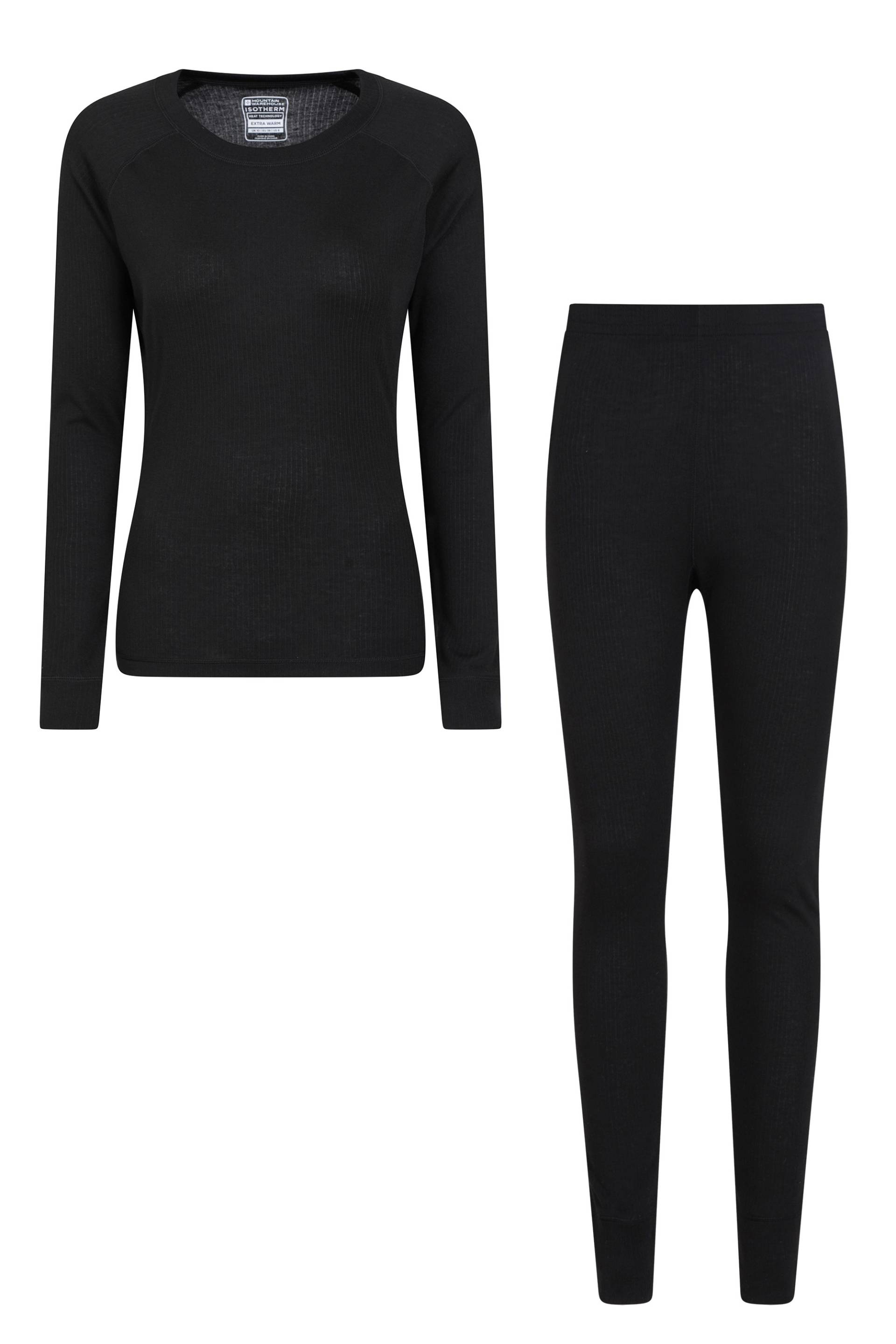 Talus Damen Baselayer-Top & Hose - Schwarz von Mountain Warehouse