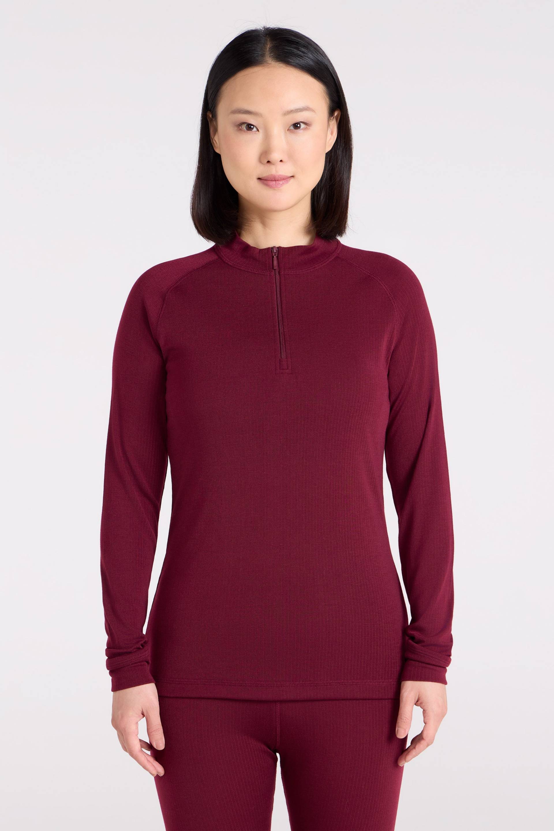 Talus Damen Langarmshirt mit Reißverschluss - Rosa von Mountain Warehouse