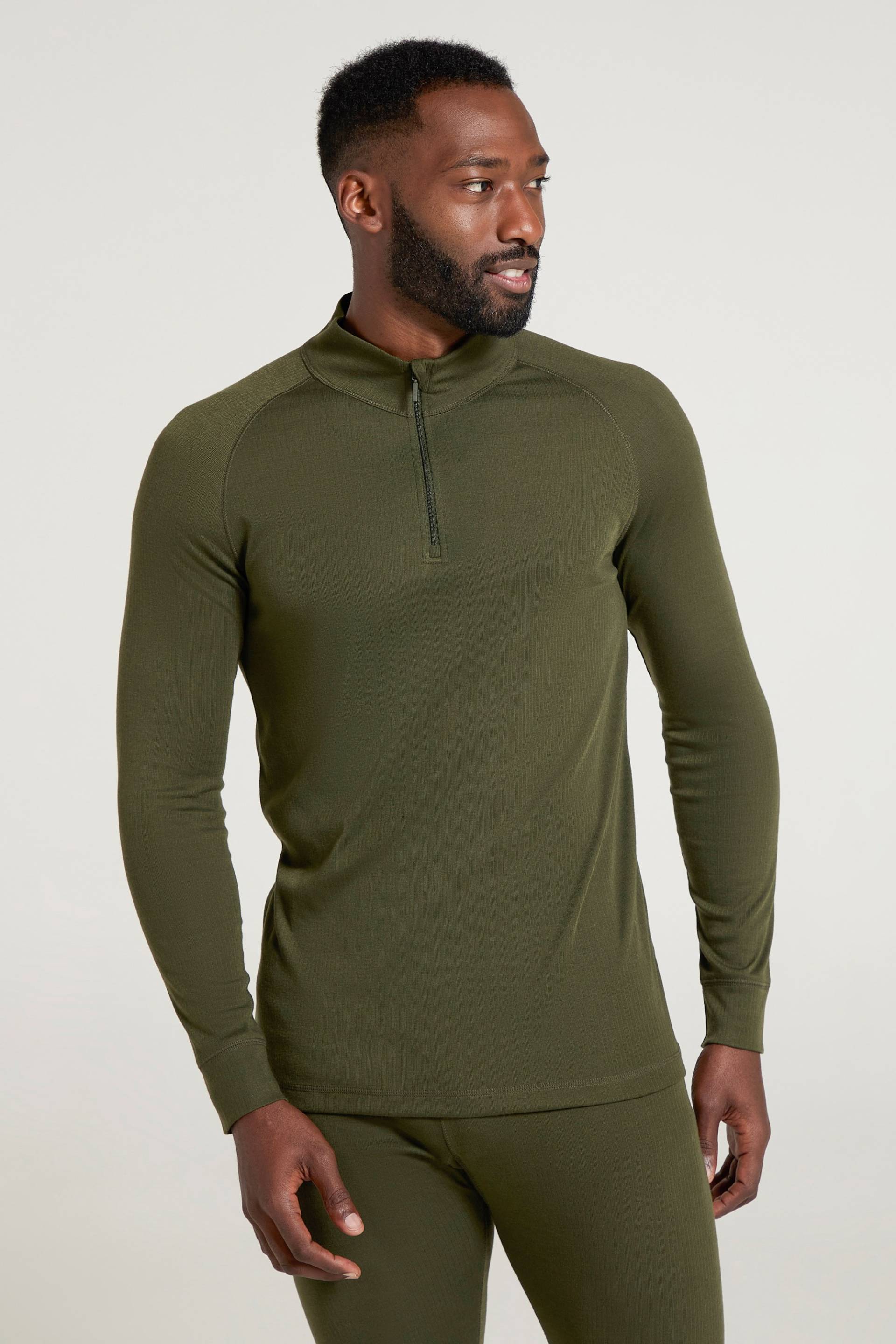 Talus Herren-Langarmshirt mit Reißverschluss - Khaki von Mountain Warehouse