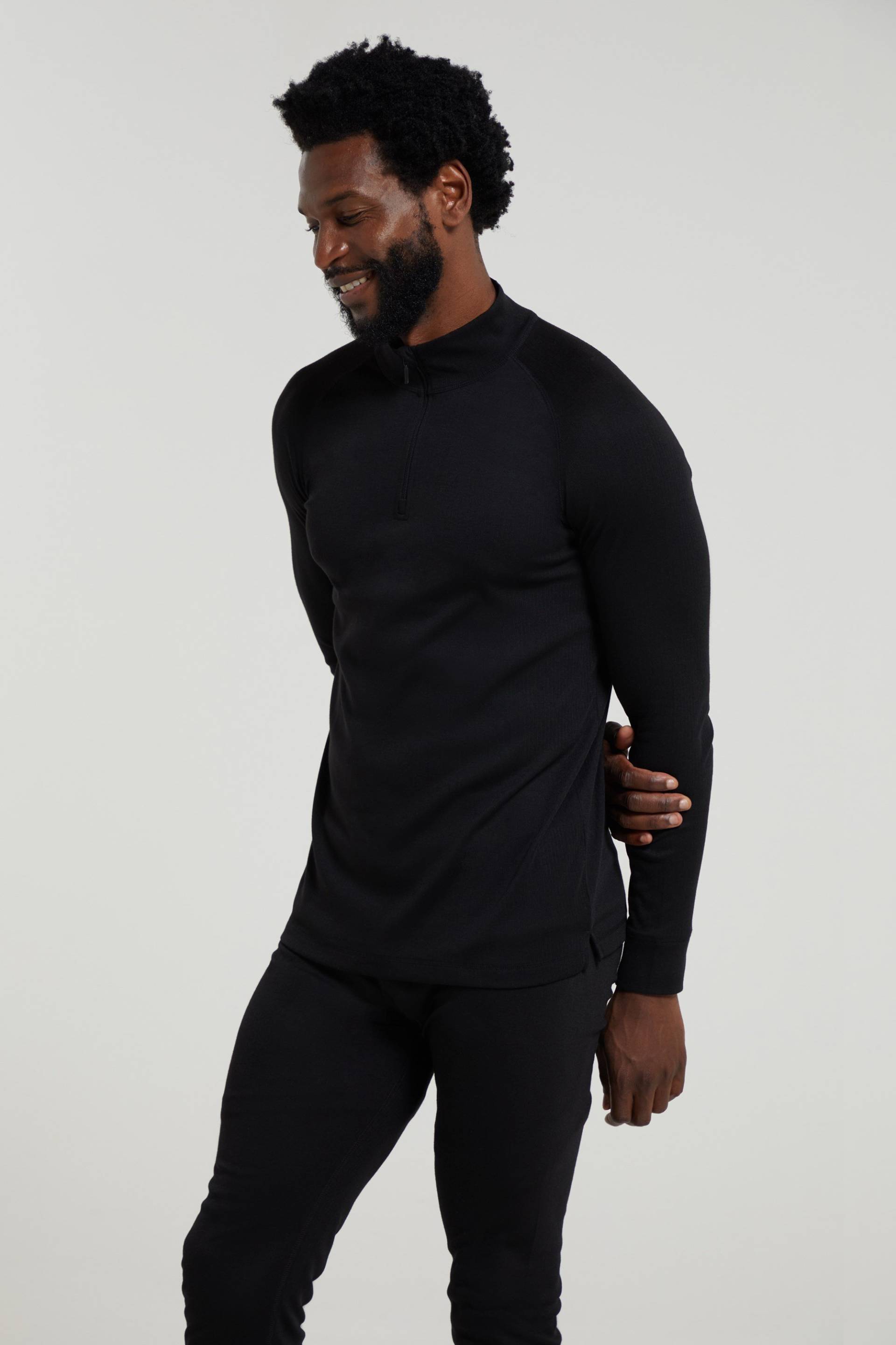 Talus Herren-Langarmshirt mit Reißverschluss - Schwarz Talus Herren-Langarmshirt mit Reißverschluss - Schwarz von Mountain Warehouse