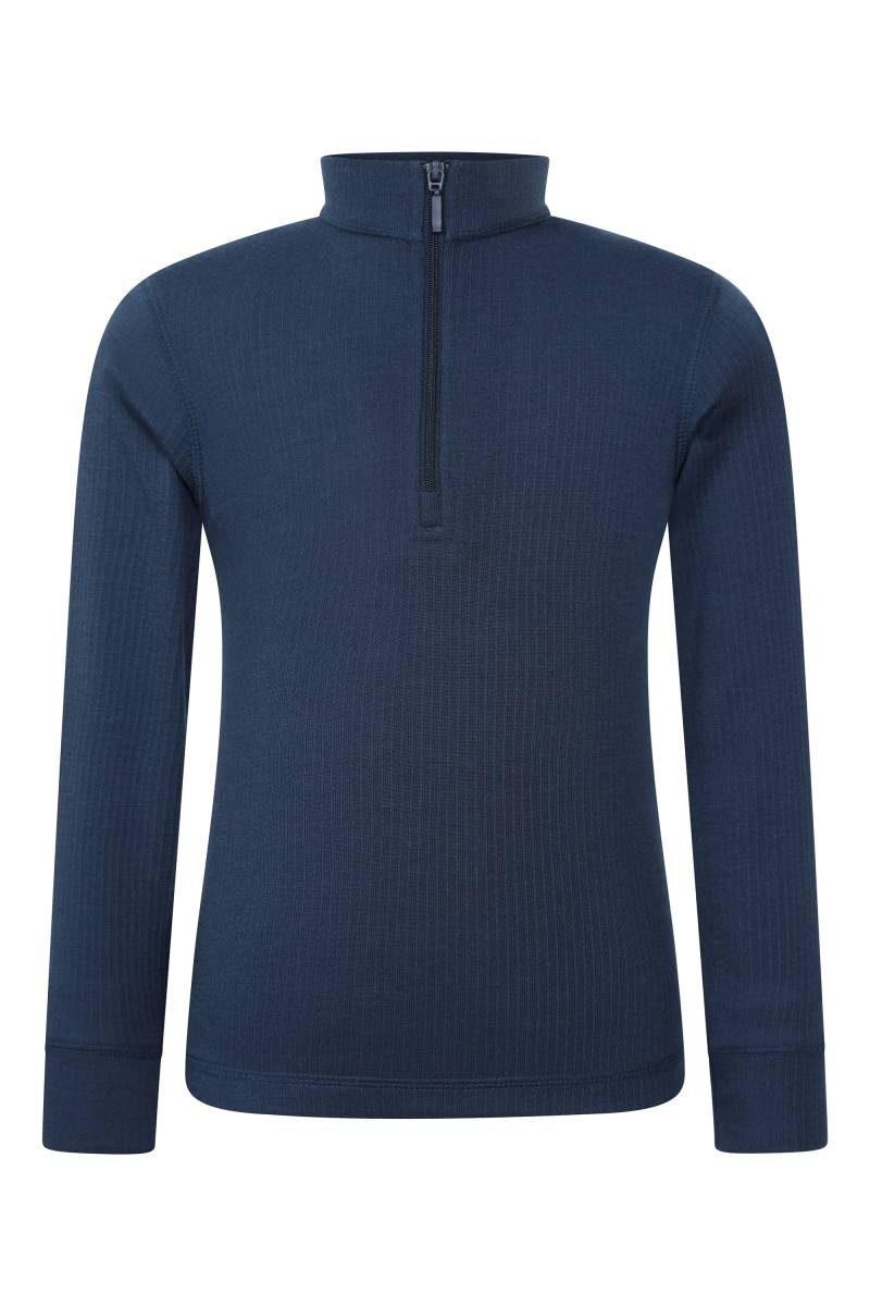 Talus Kinder Langarm-Baselayer mit Reißverschluss - Marineblau von Mountain Warehouse