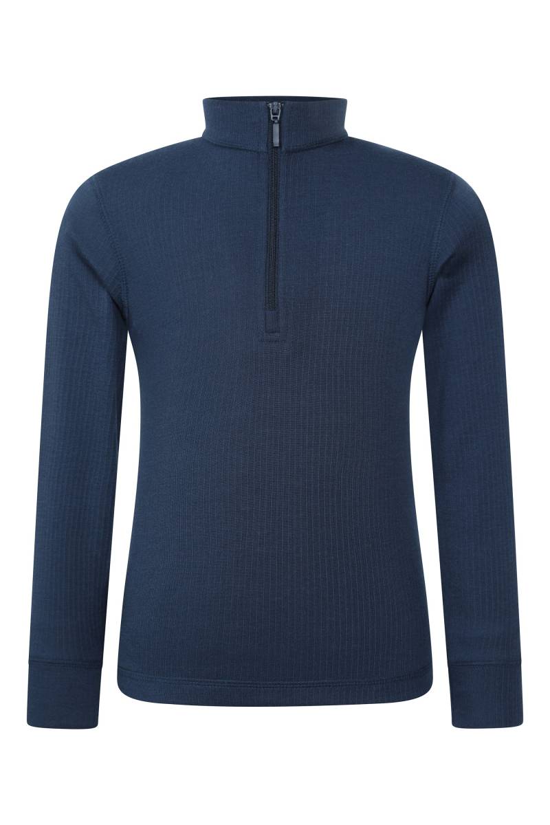 Talus Kinder Langarm-Baselayer mit Reißverschluss - Marineblau von Mountain Warehouse