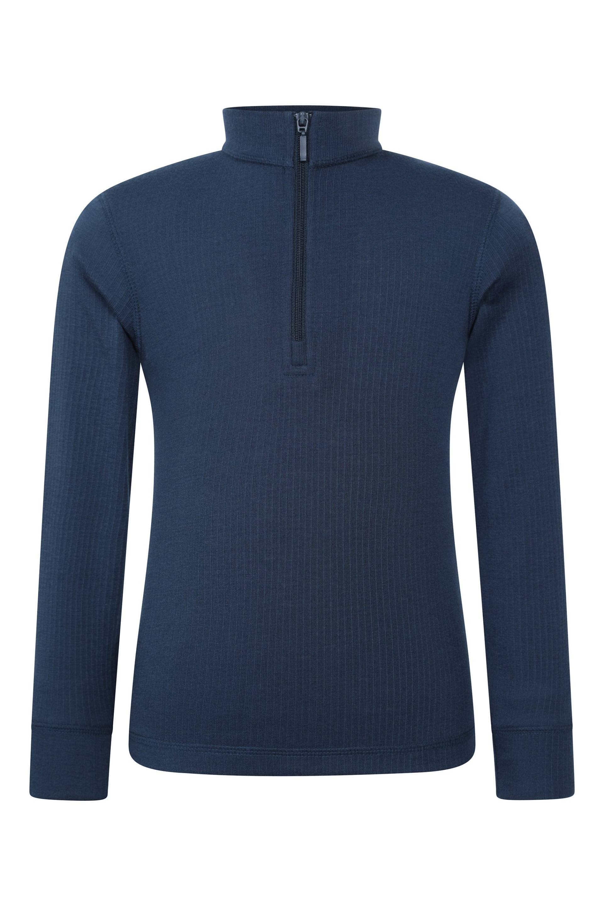 Talus Kinder Langarm-Baselayer mit Reißverschluss - Marineblau von Mountain Warehouse