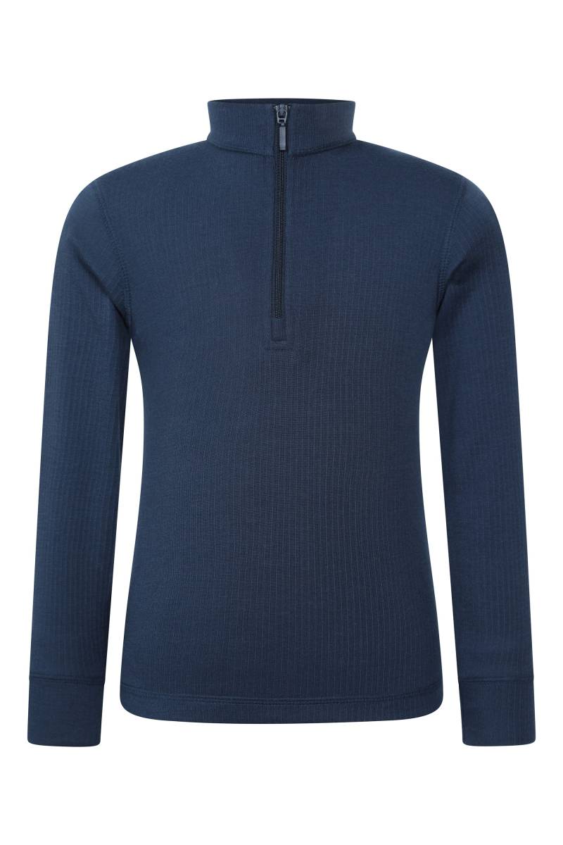 Talus Kinder Langarm-Baselayer mit Reißverschluss - Marineblau von Mountain Warehouse