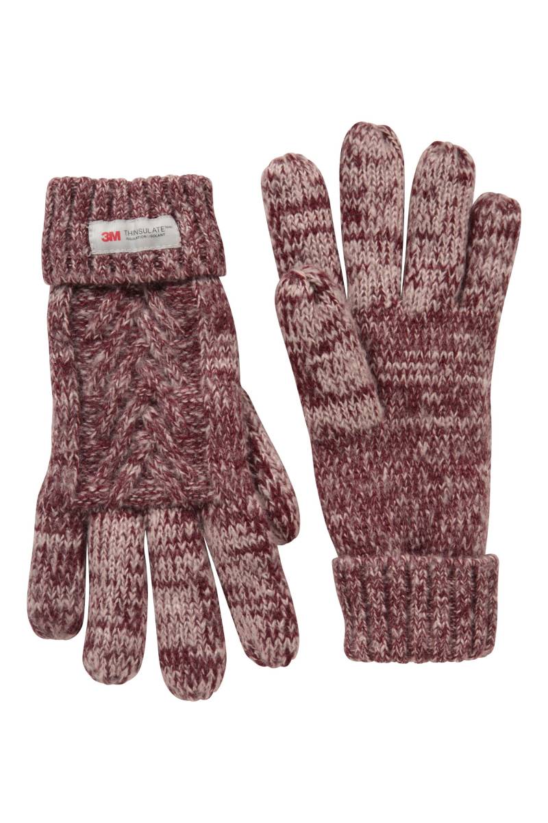 Thinsulate Damen-Handschuhe mit Zopfmuster - Burgunderrot von Mountain Warehouse