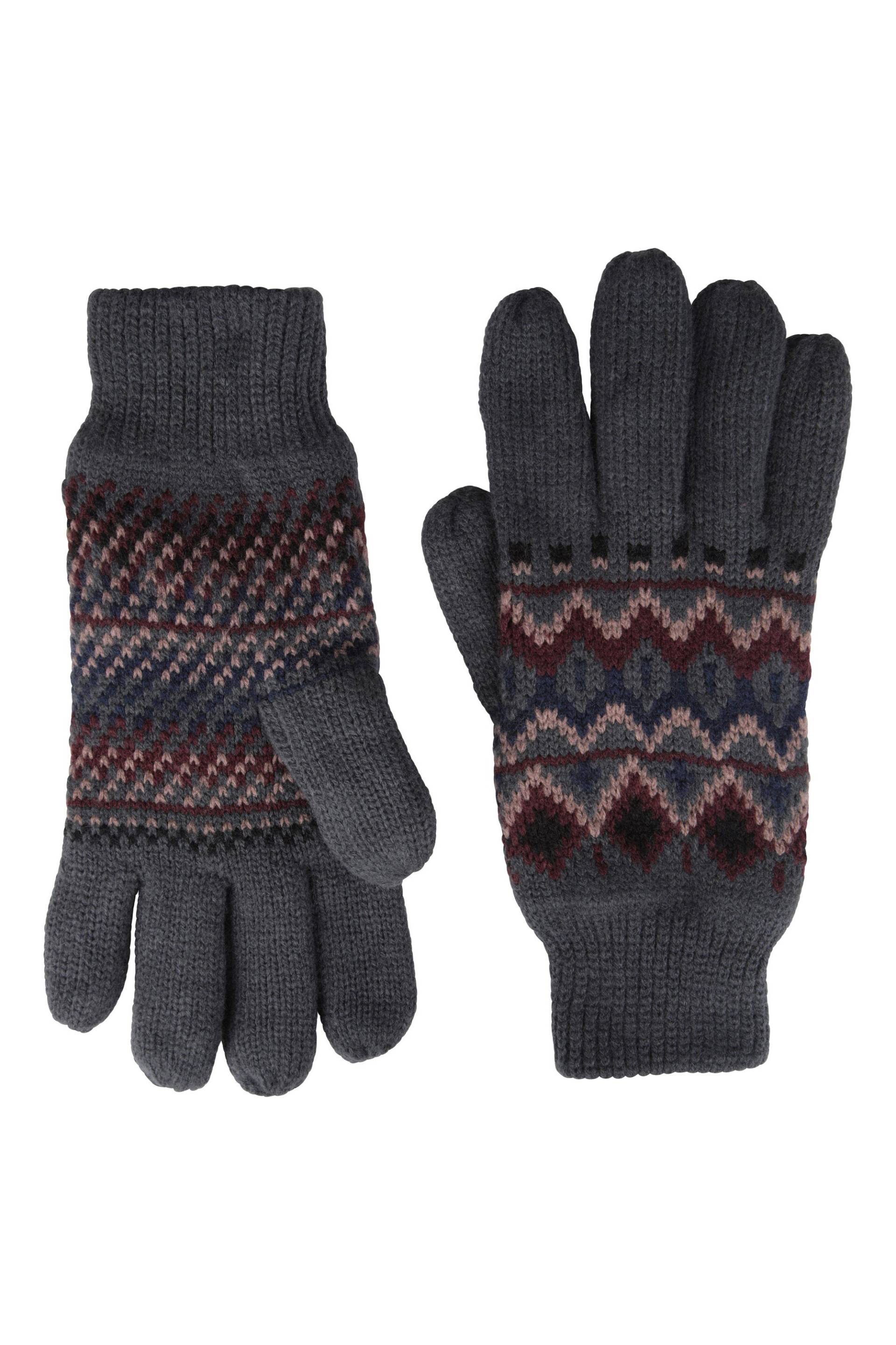 Thinsulate Fairisle Herren-Handschuhe - Grau von Mountain Warehouse