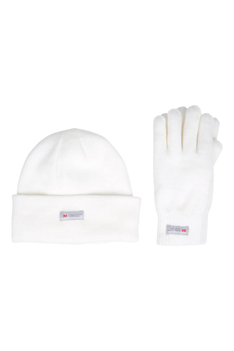 Thinsulate Gefüttertes Fleeceset Damenmütze und Handschuhe - Weiss von Mountain Warehouse