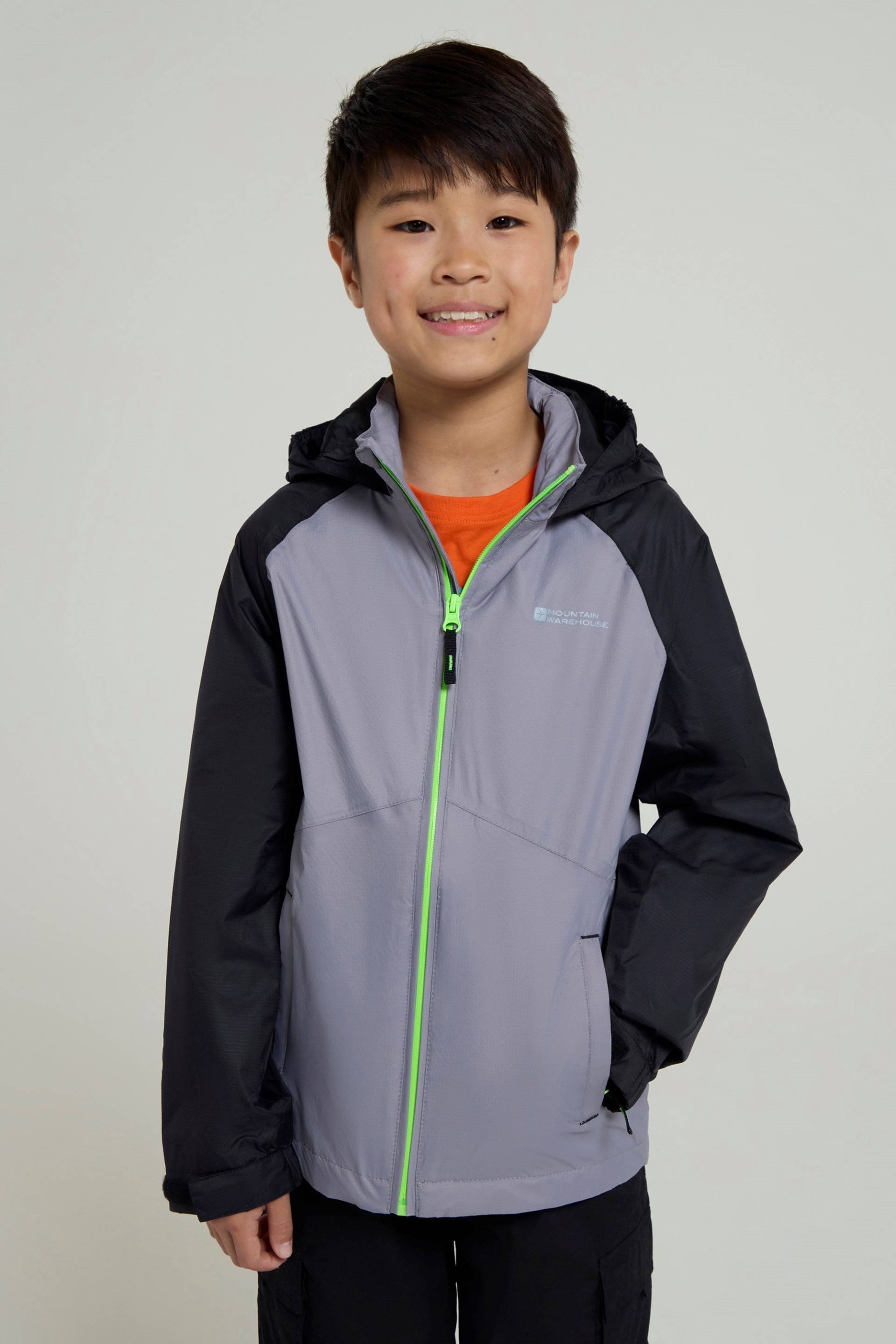 Torrent II Wasserdichte Kinder Jacke - Hell Grau von Mountain Warehouse