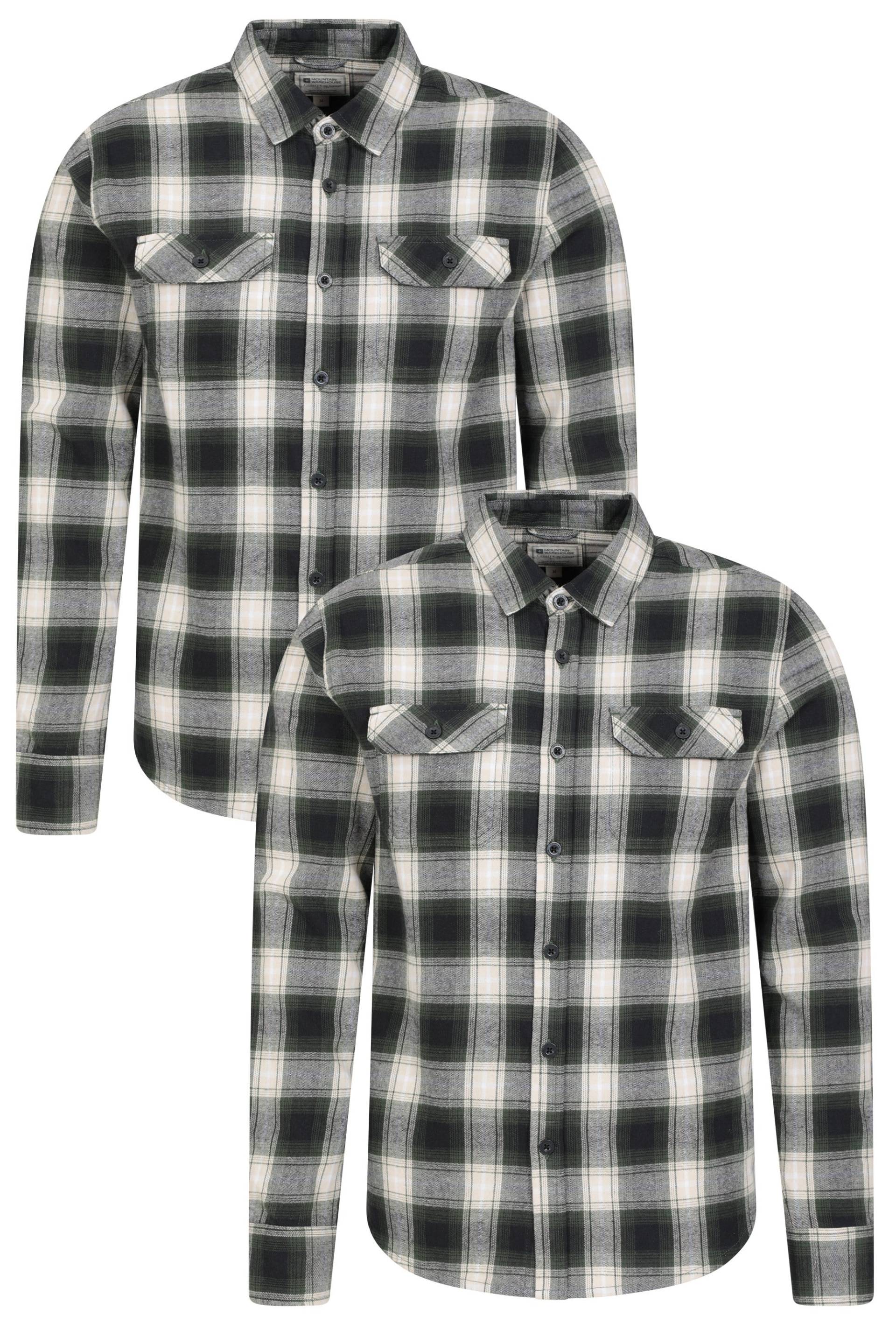 Trace Flanellhemd für Herren, Multipack - Grün von Mountain Warehouse