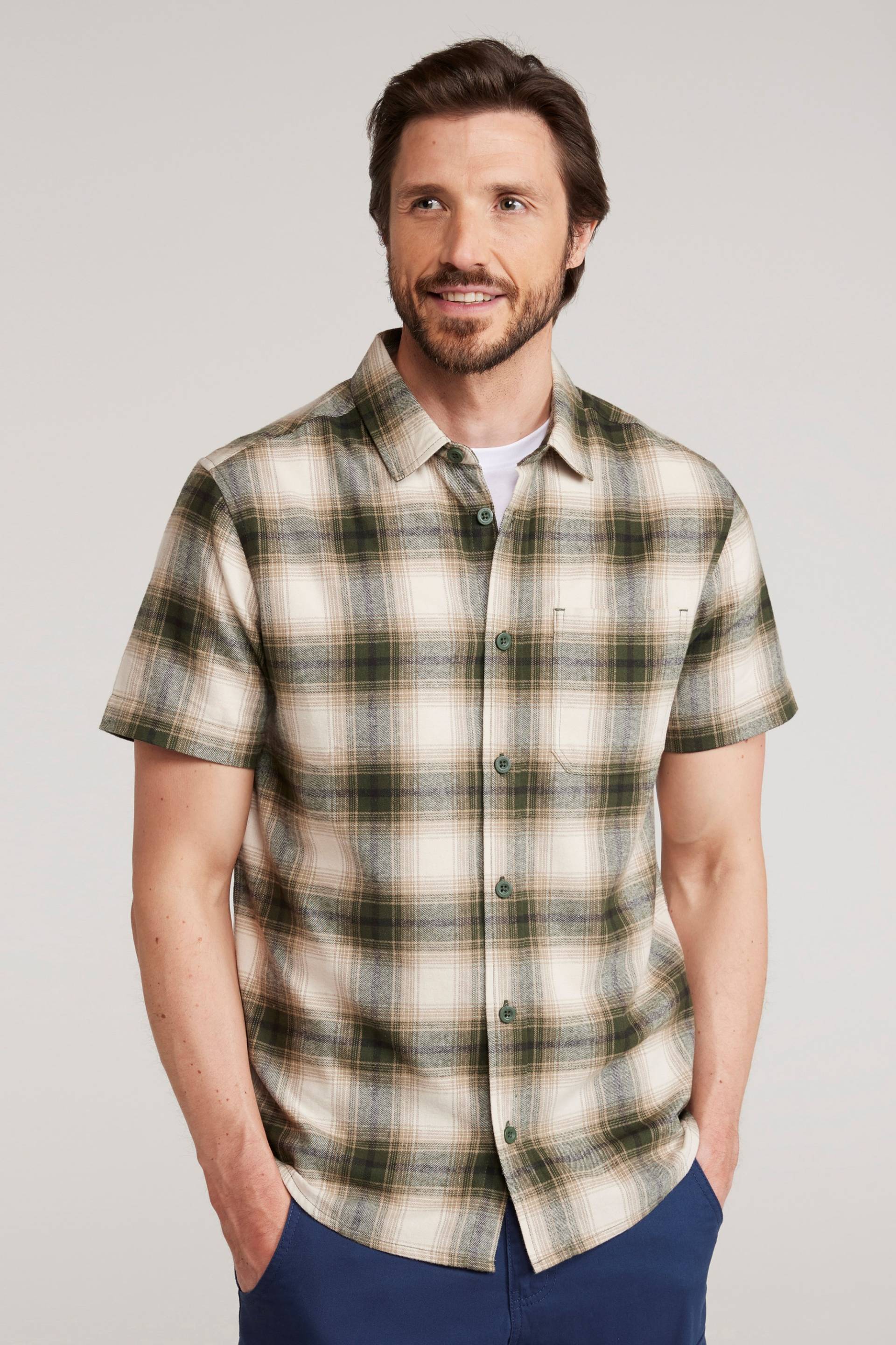 Trace Kurzärmeliges Flanellhemd für Herren - Grün Trace Kurzärmeliges Flanellhemd für Herren - Grün von Mountain Warehouse