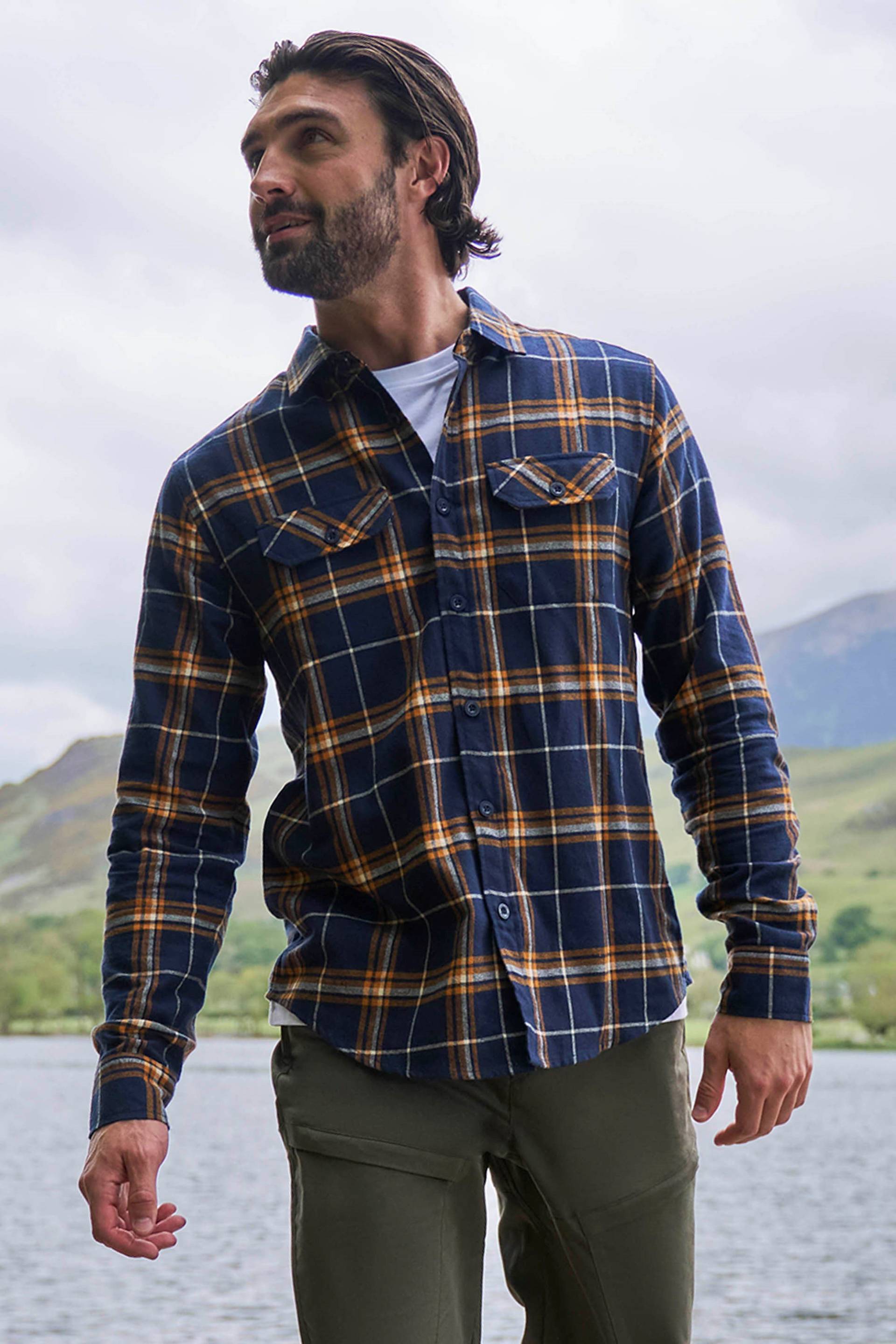 Trace Langärmliges Flanell-Shirt für Herren - Blau Trace Langärmliges Flanell-Shirt für Herren - Blau von Mountain Warehouse
