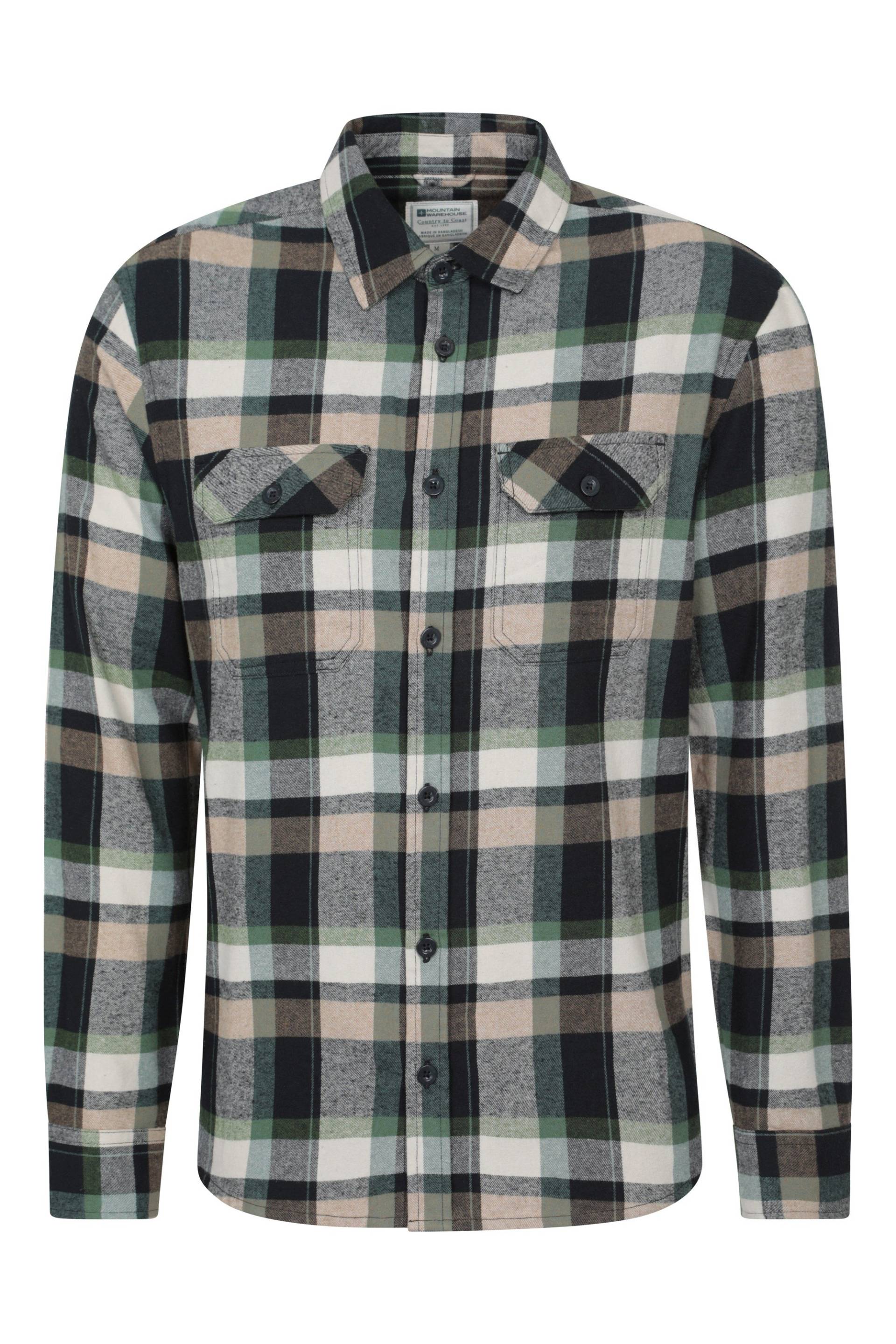 Trace Langärmliges Flanell-Shirt für Herren - Dunkel-Khaki Trace Langärmliges Flanell-Shirt für Herren - Dunkel-Khaki von Mountain Warehouse