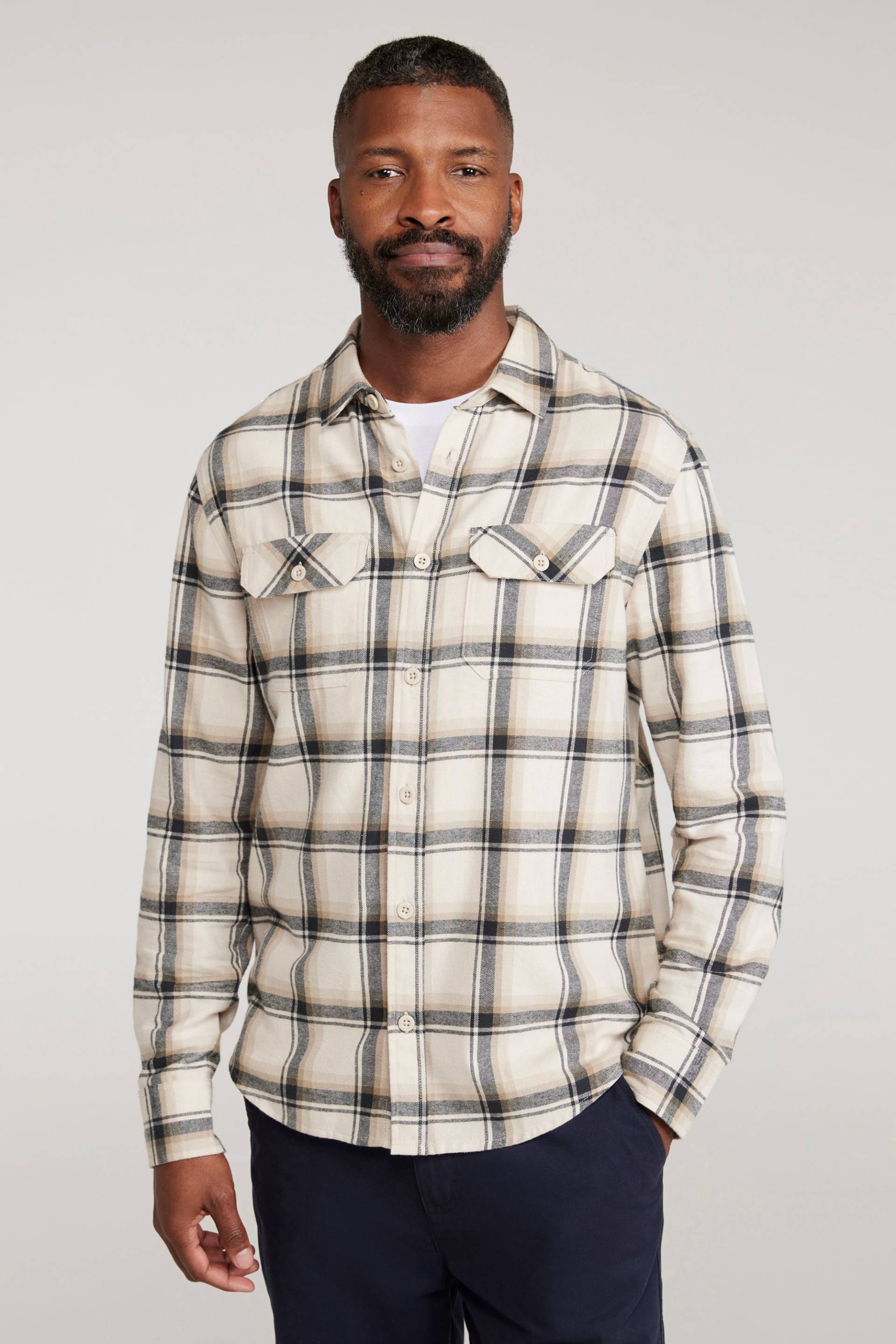 Trace Langärmliges Flanell-Shirt für Herren - Grauweiß Trace Langärmliges Flanell-Shirt für Herren - Grauweiß von Mountain Warehouse