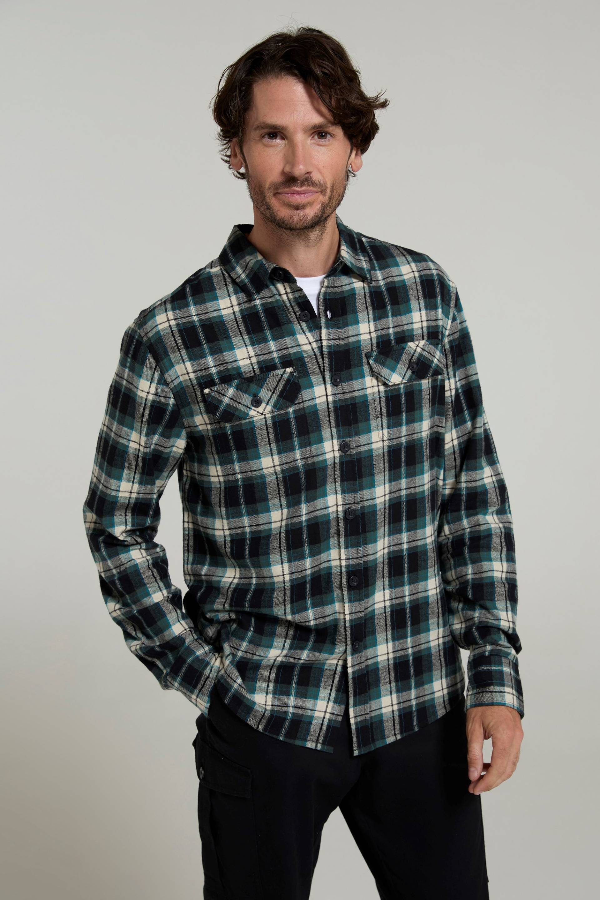 Trace Langärmliges Flanell-Shirt für Herren - Khaki Trace Langärmliges Flanell-Shirt für Herren - Khaki von Mountain Warehouse