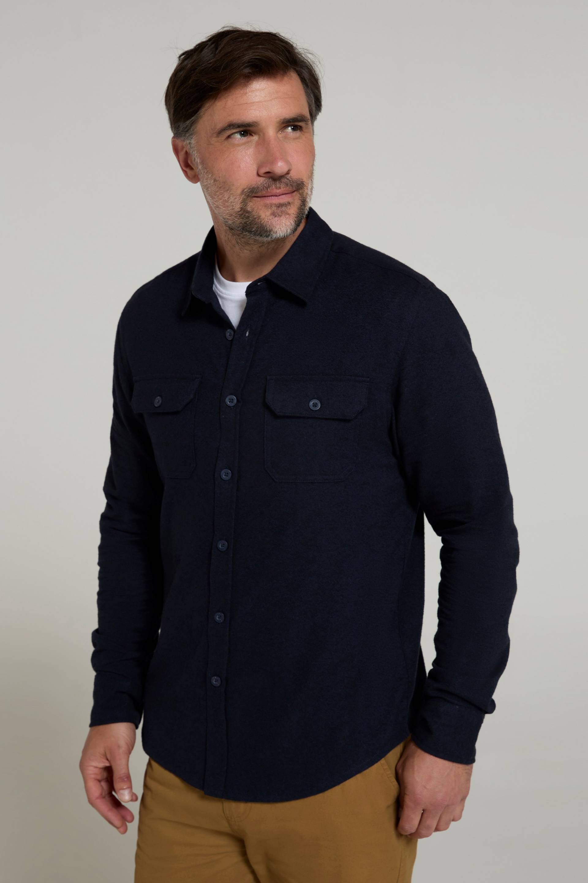 Trace Langärmliges Flanell-Shirt für Herren - Marineblau Trace Langärmliges Flanell-Shirt für Herren - Marineblau von Mountain Warehouse