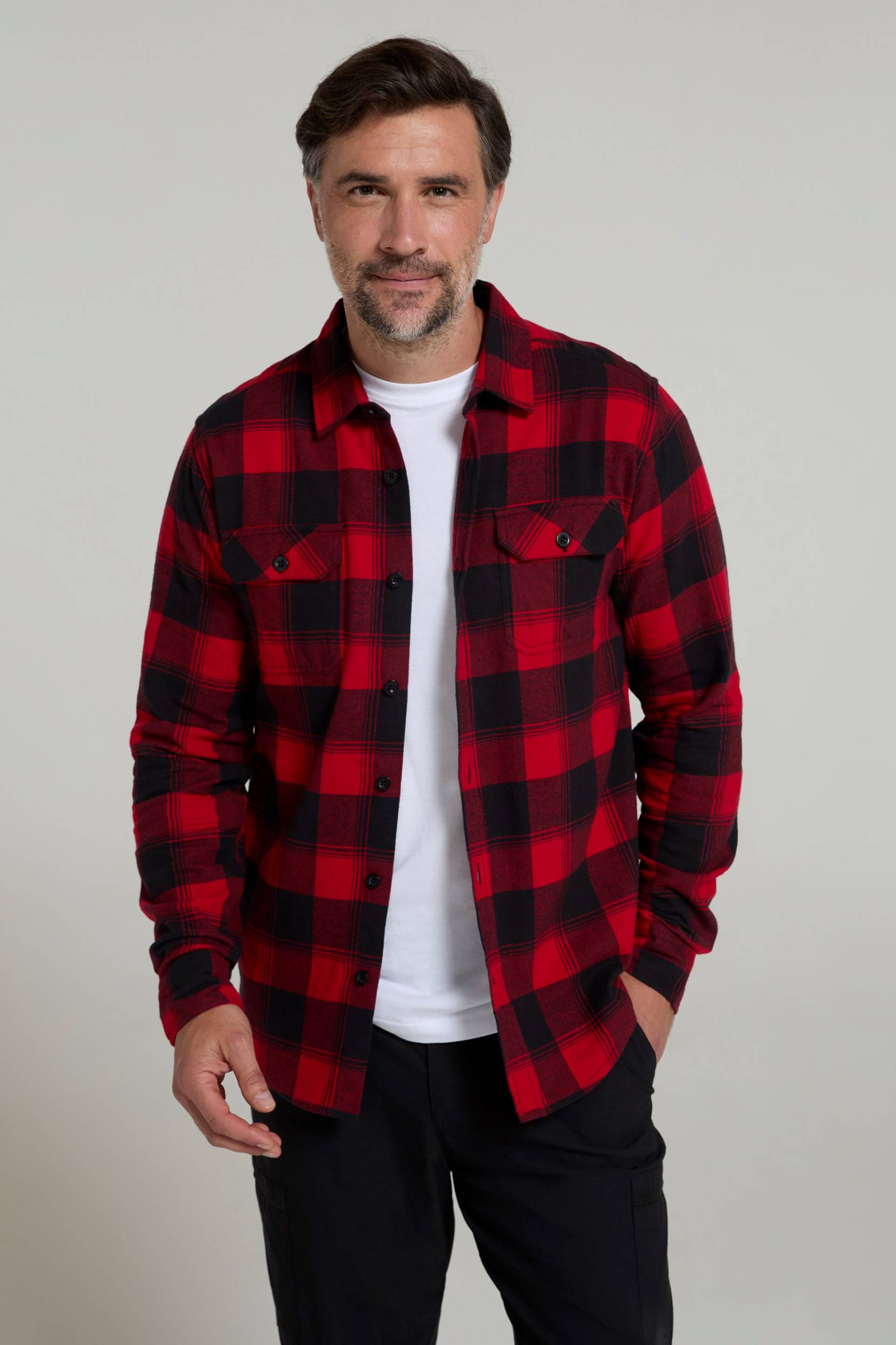 Trace Langärmliges Flanell-Shirt für Herren - Rot Trace Langärmliges Flanell-Shirt für Herren - Rot von Mountain Warehouse