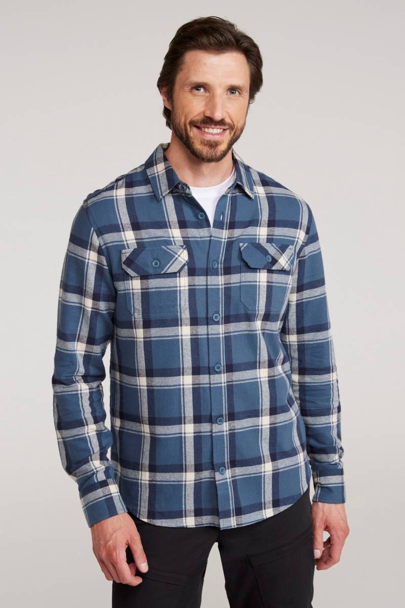 Trace Langärmliges Herren Flanellhemd - Dunkel Türkis von Mountain Warehouse