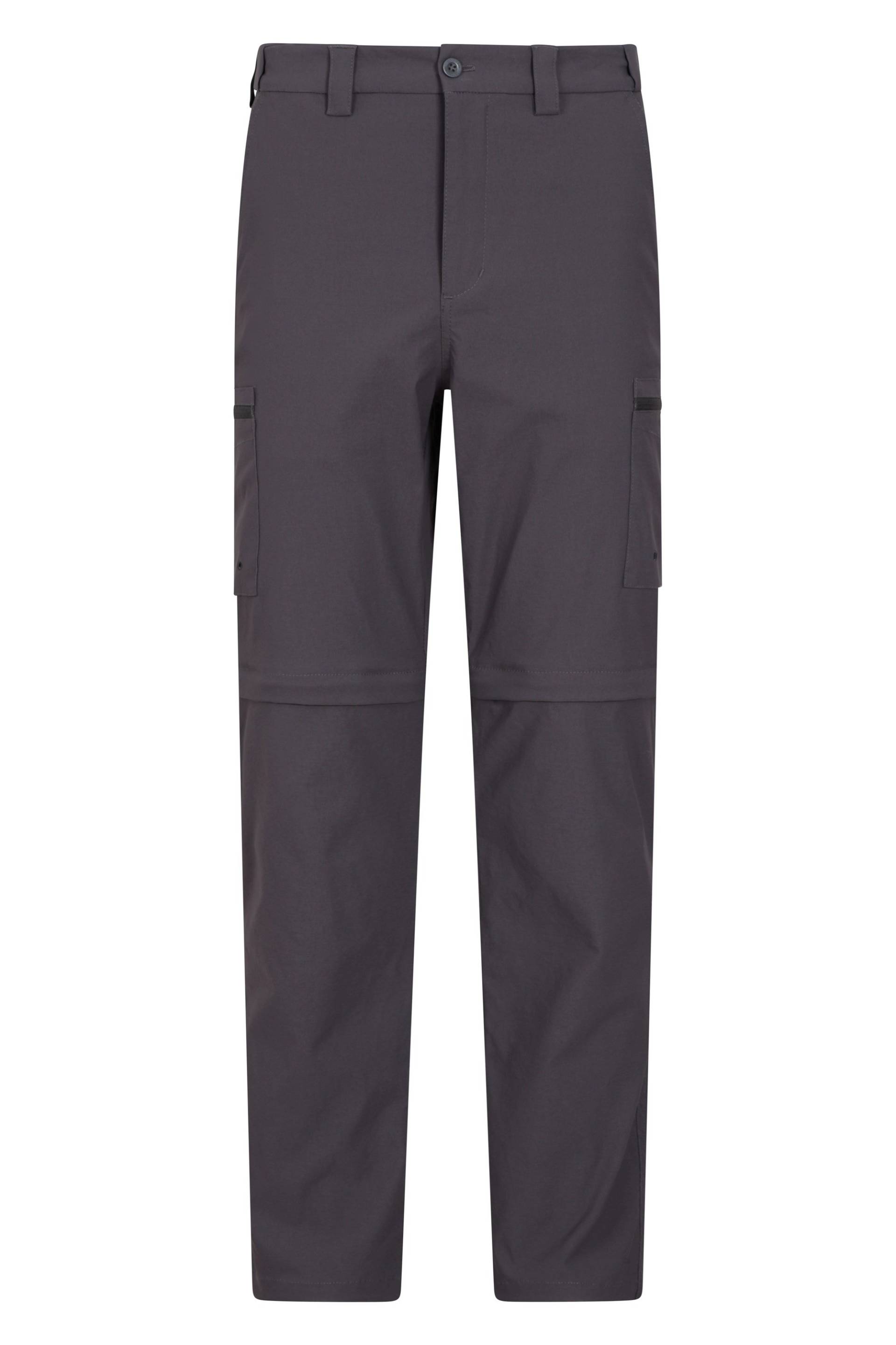 Trek Stretch Herren Zip-Off Hose - kurze Länge - Grau von Mountain Warehouse