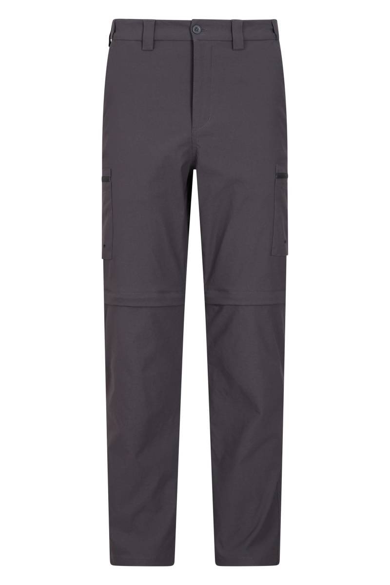 Trek Stretch Herren Zip-Off Hose - kurze Länge - Grau von Mountain Warehouse