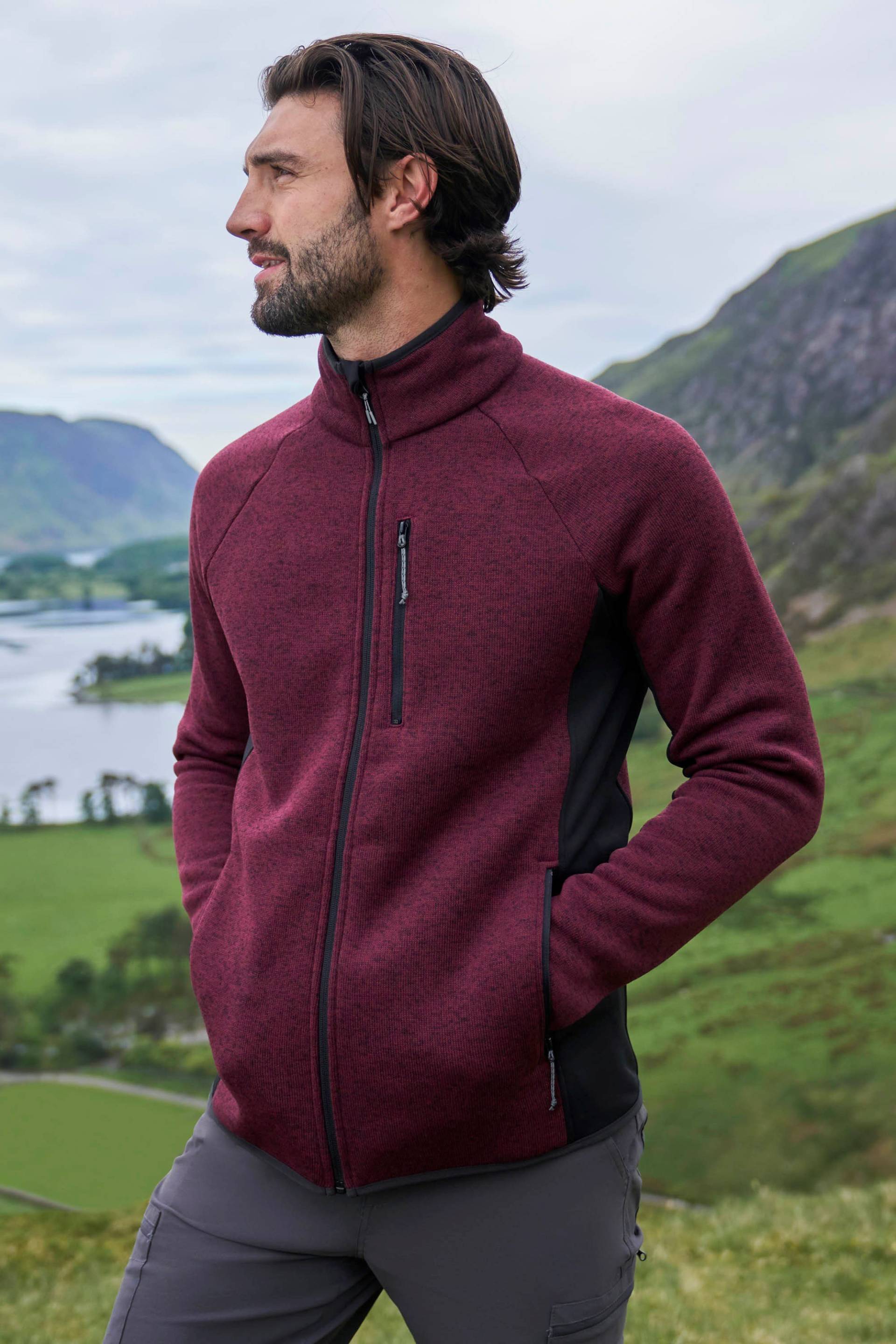 Treston Herren-Fleece-Jacke - Burgunderrot von Mountain Warehouse