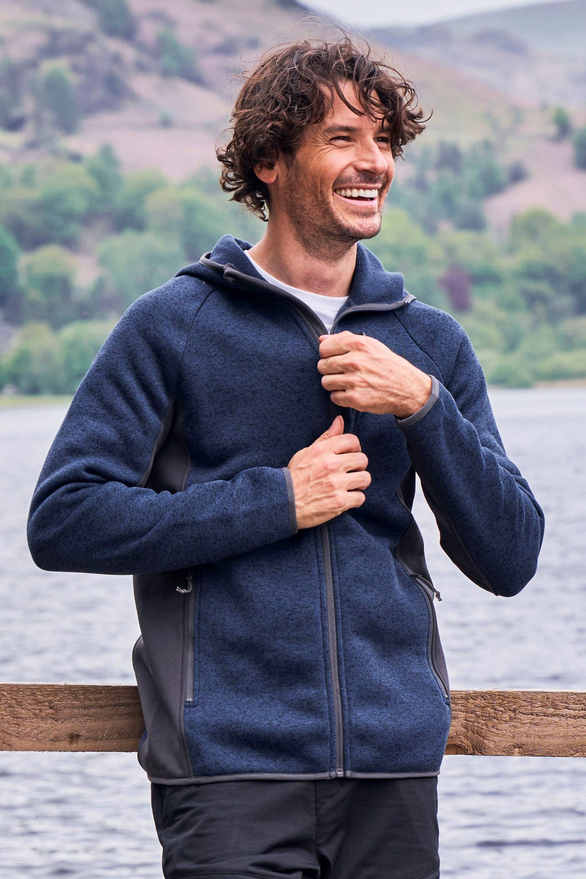 Treston Herren-Pullover mit Kapuze aus Fleece - Marineblau von Mountain Warehouse