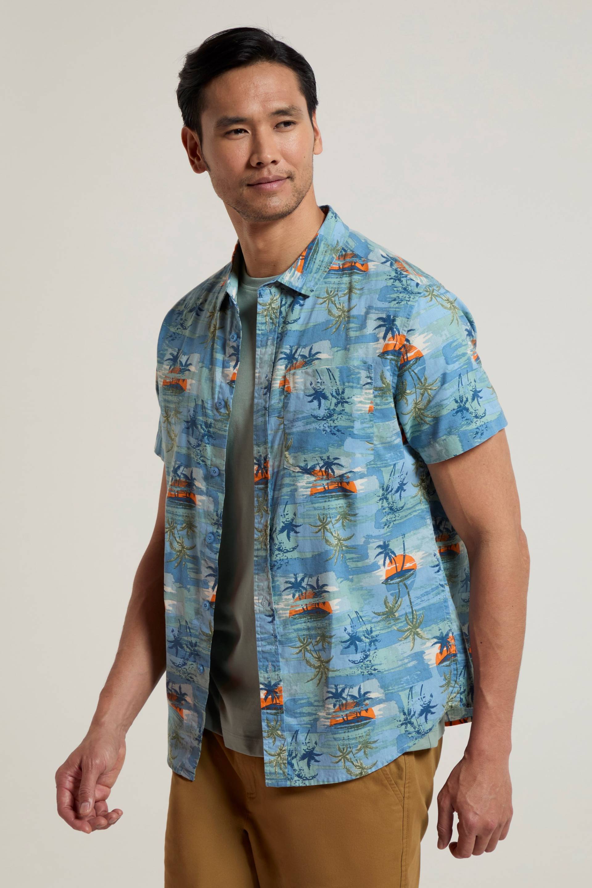 Tropical Bedrucktes Herren Kurzarm Shirt - Blau von Mountain Warehouse