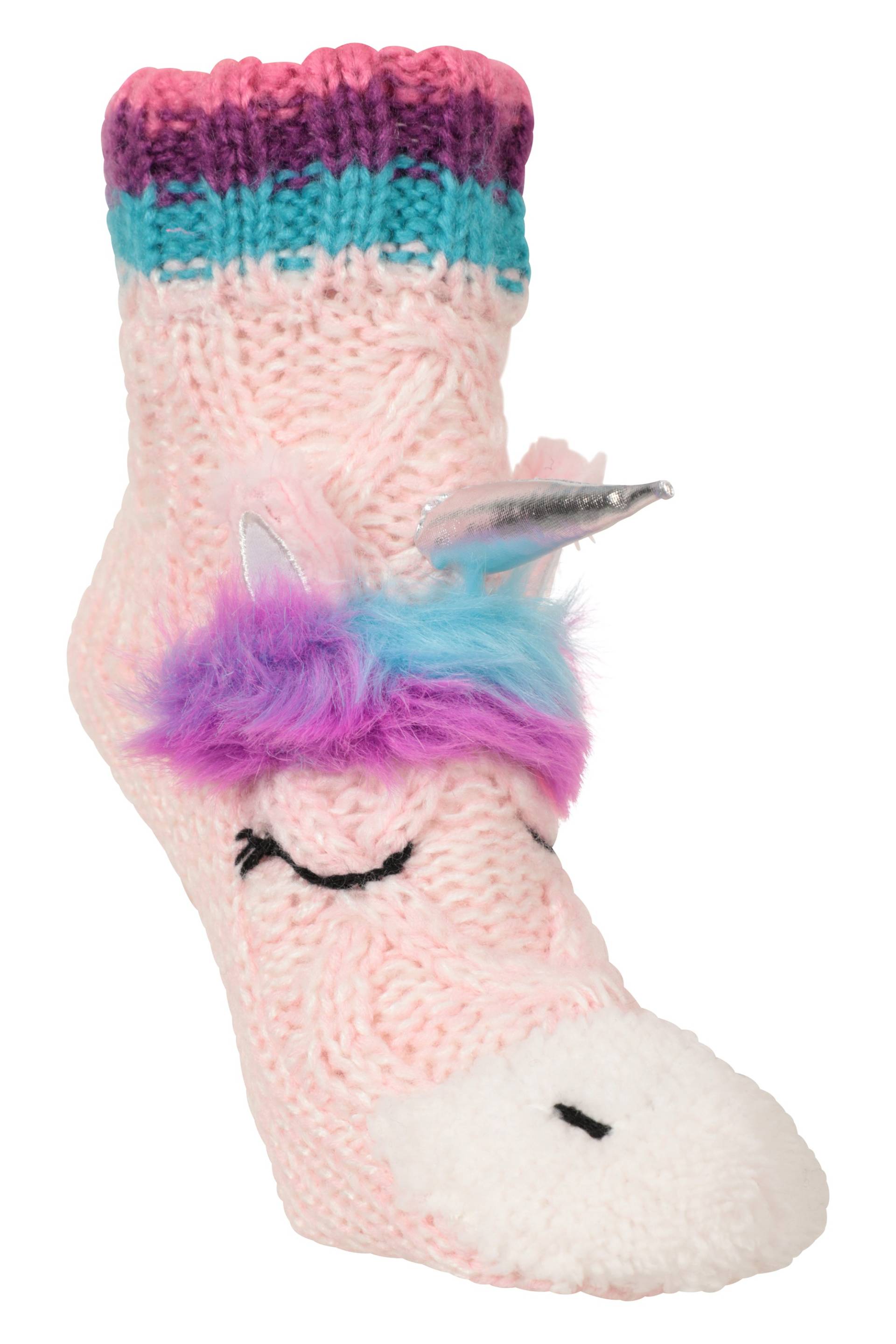 Unicorn Kinder Anti-Rutsch Socken - Rosa von Mountain Warehouse