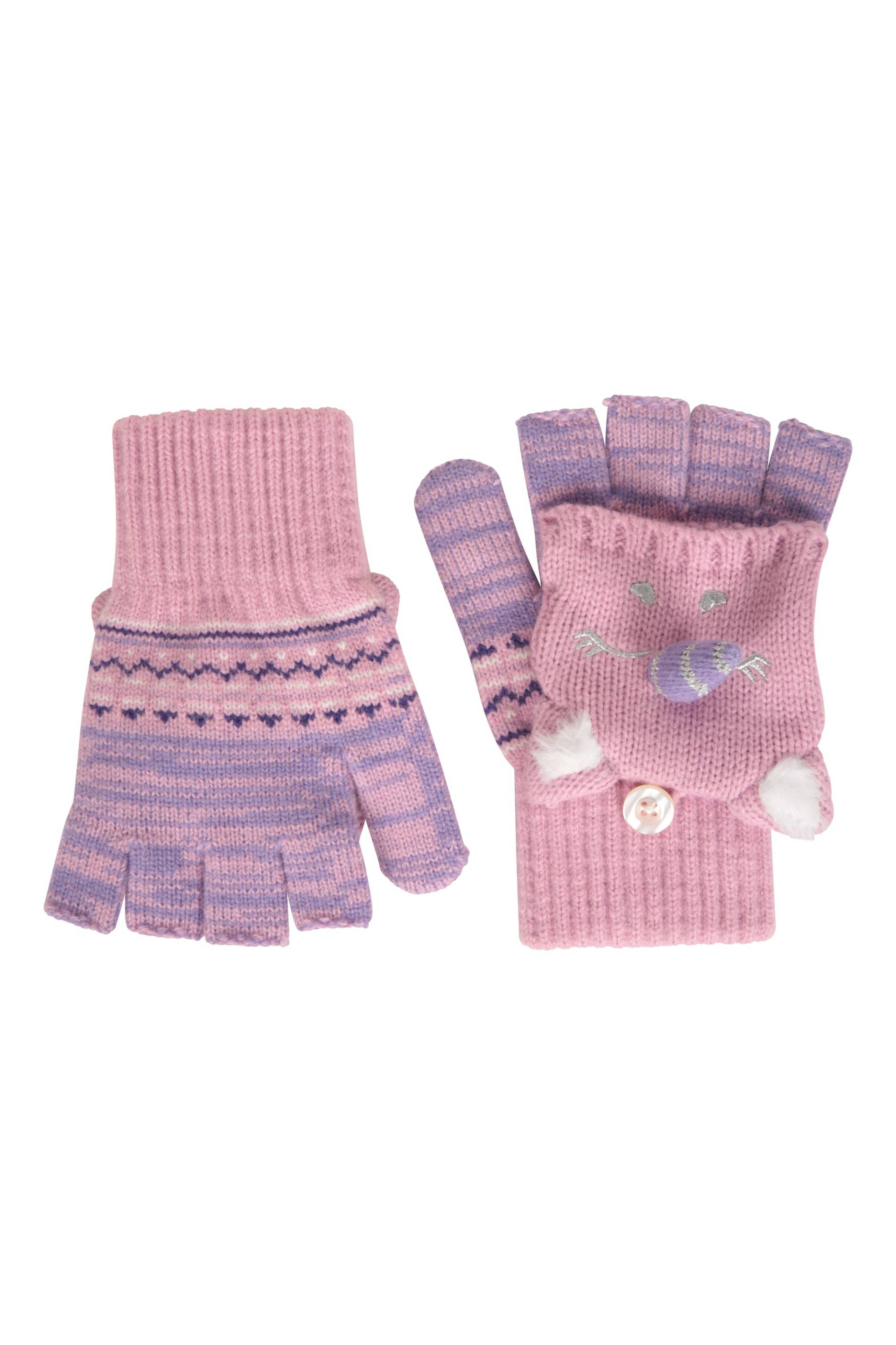 Unicorn Kinder Strick-Handschuhe - Lila von Mountain Warehouse