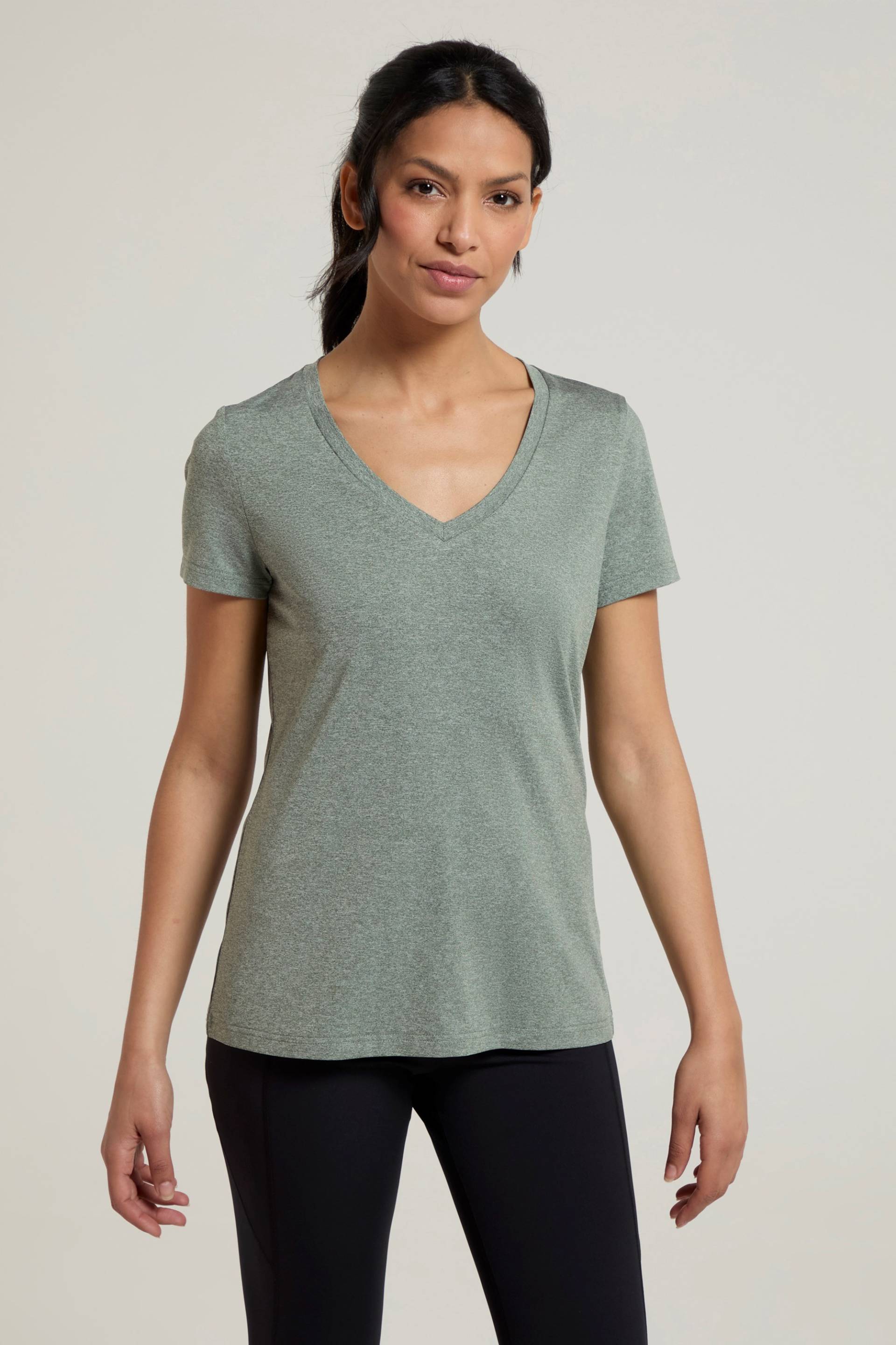 Vitality Damen T-Shirt mit V-Ausschnitt - Khaki von Mountain Warehouse