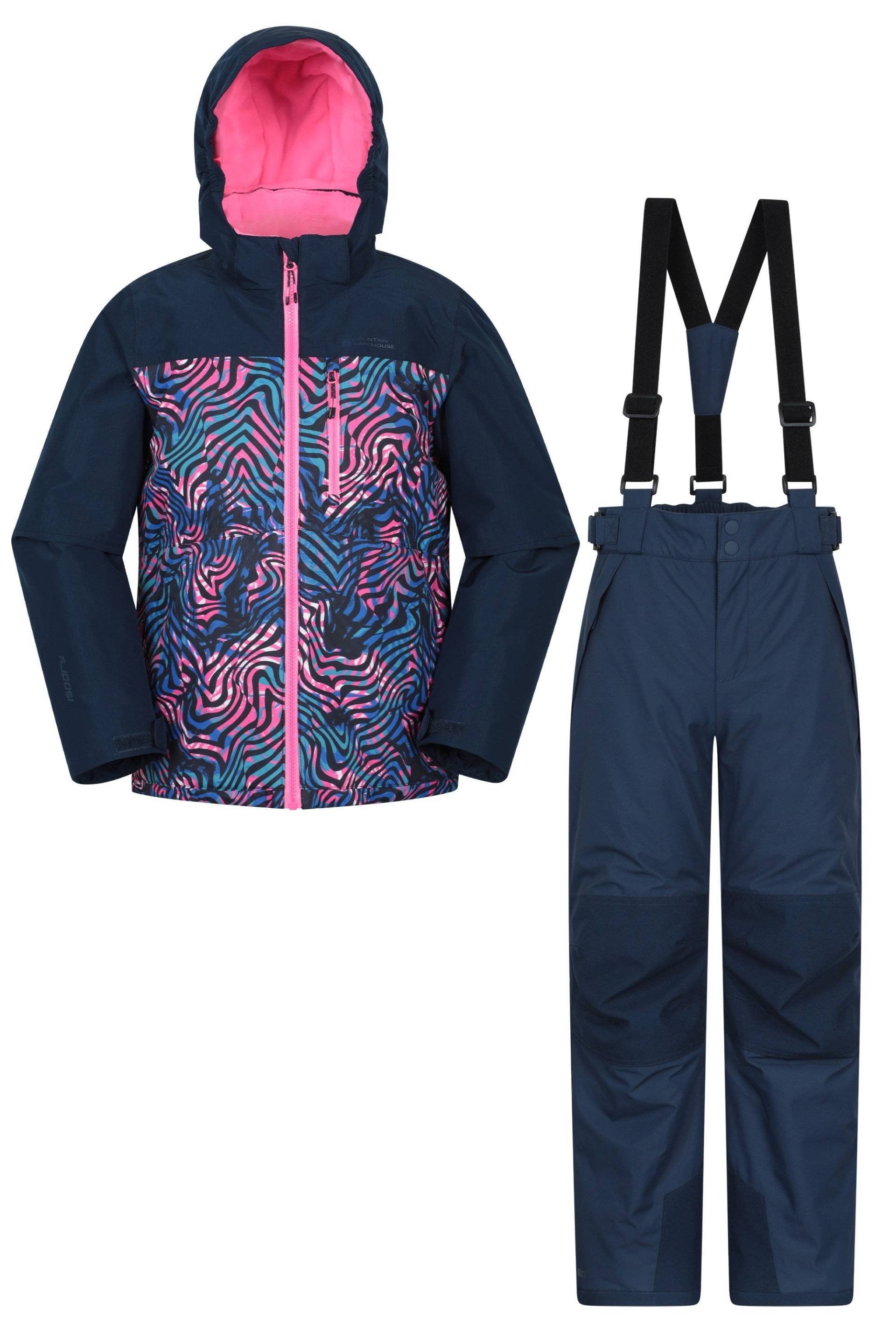 Vortex Extreme Kinder Wasserdichte Skijacke und Hose - Marineblau von Mountain Warehouse