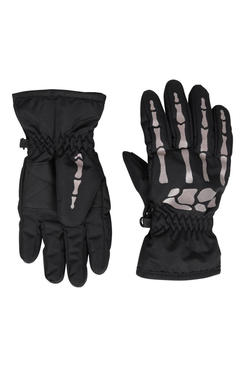 Wasserabweisende Skelett-Print Kinder-Handschuhe - Schwarz von Mountain Warehouse
