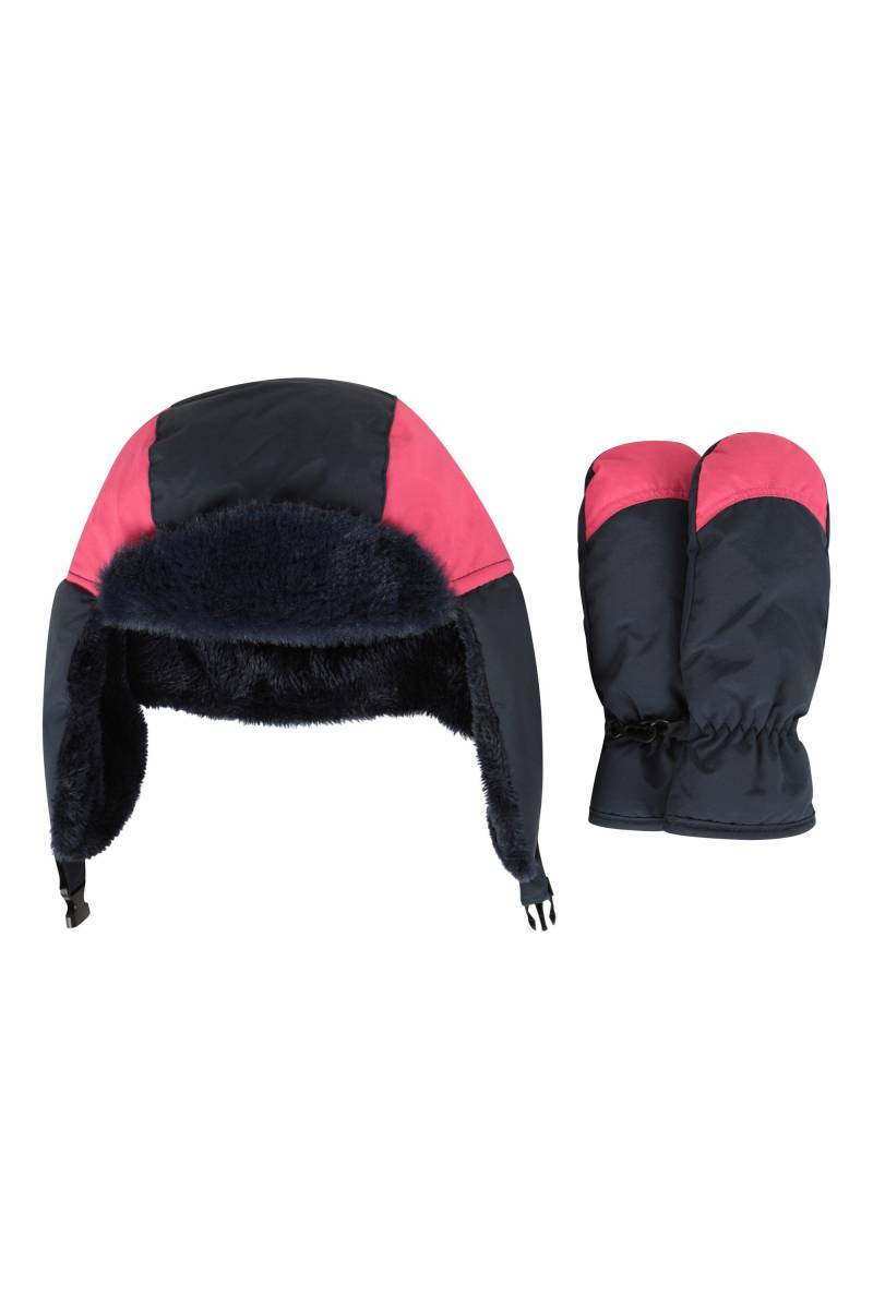 Wasserdichtes Trapper und Fäustlingsset für Kinder - Marineblau von Mountain Warehouse