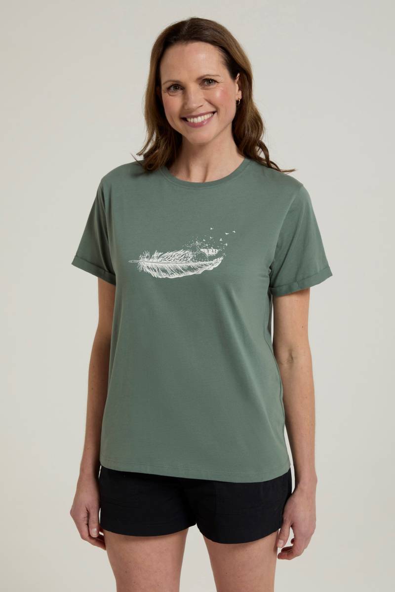 Wave Feather Lockeres Damen T-Shirt - Khaki von Mountain Warehouse