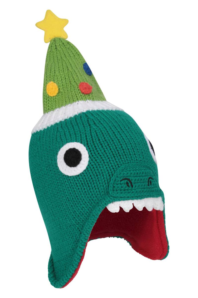 Kinder Weihnachts-Trapperhut mit Fleecefutter - Grün von Mountain Warehouse