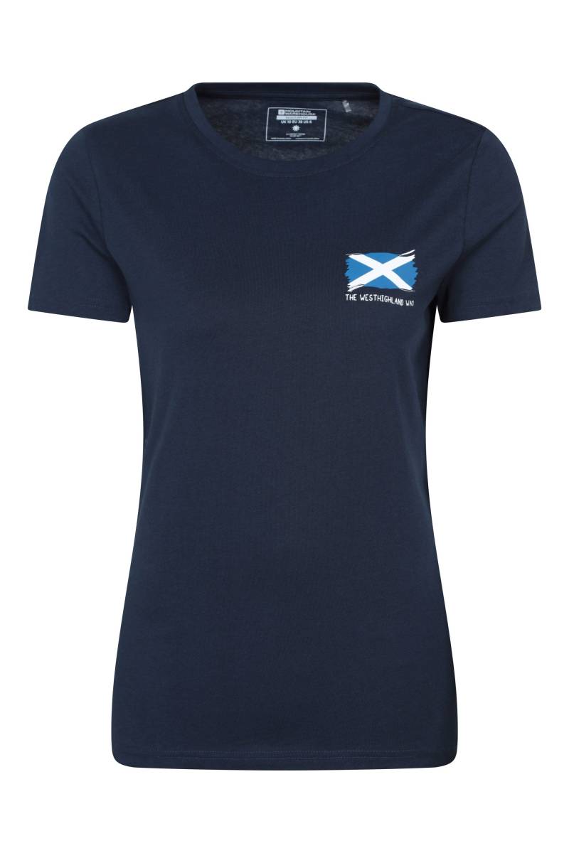 West Highland Way Damen-T-Shirt mit Grafik und kurzen Ärmeln - Marineblau von Mountain Warehouse
