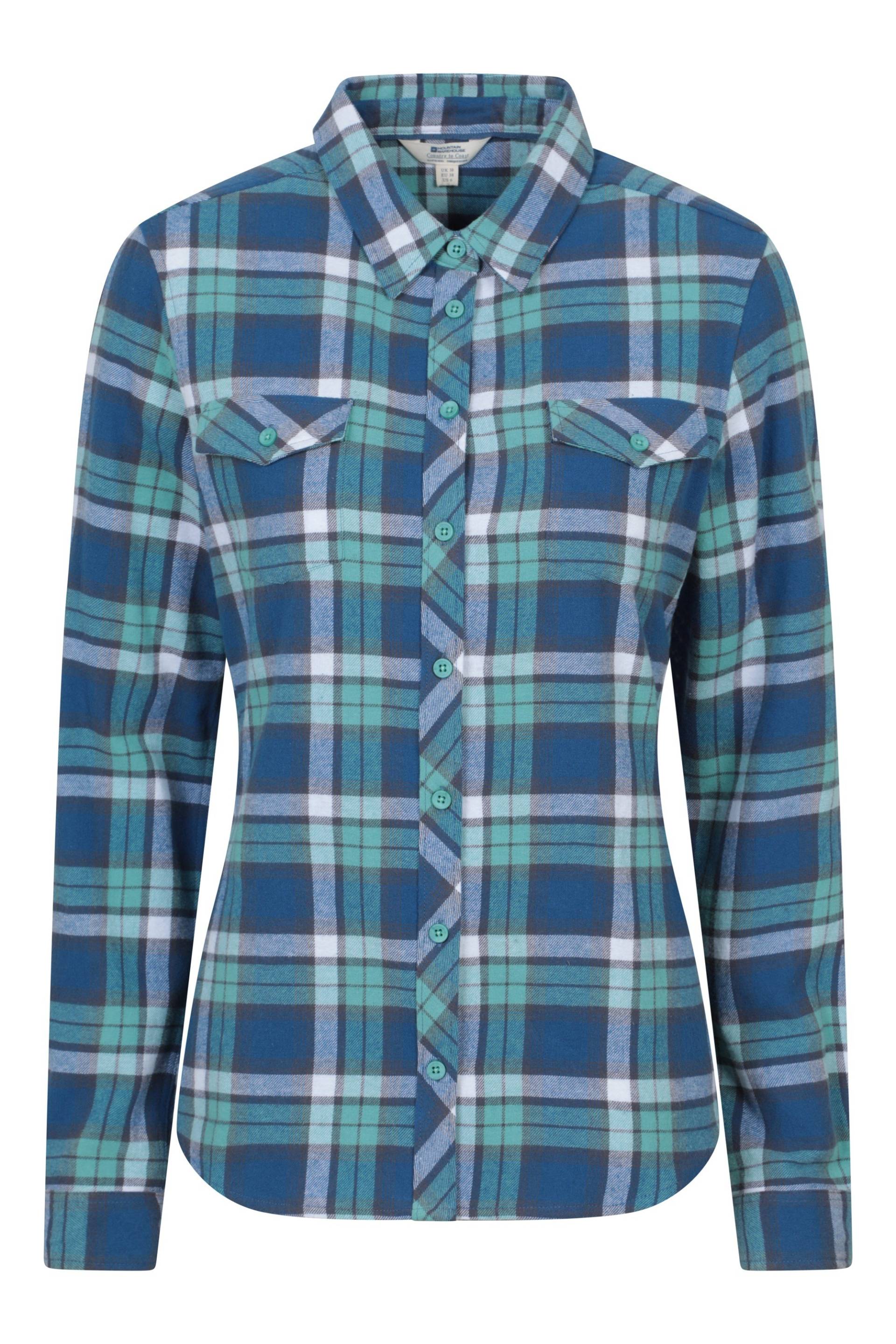 Willow Damen Aufgerautes Flanellhemd - Blau von Mountain Warehouse