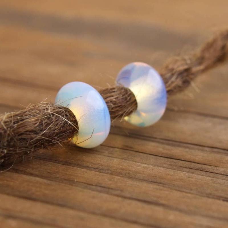 Opalith Dread Perlen | 6 Mm/8 | 1/4 5/16 Zoll 10Er Set Dreadlock Zubehör Edelstein Haarperlen Dreadschmuck von MountainDreads