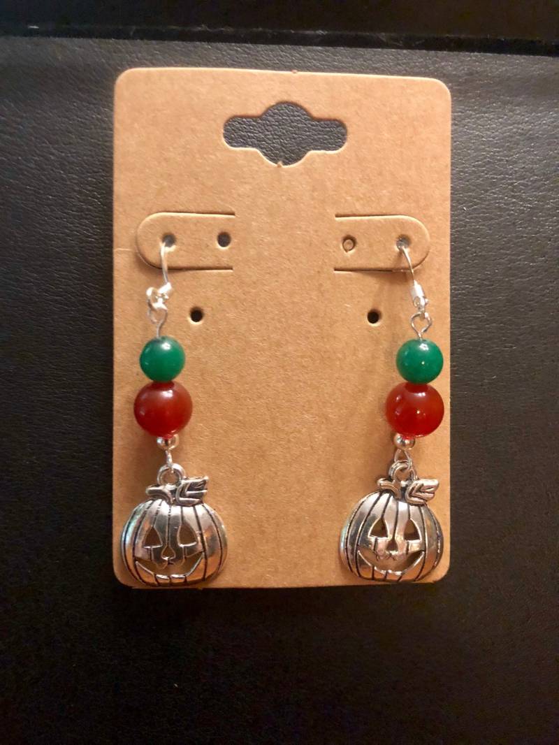 Jack O Lantern Perlen Edelsteinohrringe Jack O Lantern Perlen Edelsteinohrringe von MountainGoddessJewls