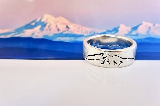 Mount Baker Berg Ring | Nordkaskaden Bergring Ehering Männer Shukskan Mt Gebirge Alter von MountainRingJewelry