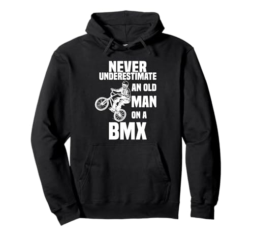 Never Underestimate an Old Man on a BMX Skelett fährt BMX Pullover Hoodie von Mountainbike Fahrrad Geschenk Downhill BMX Gift