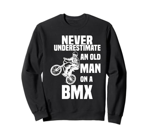 Never Underestimate an Old Man on a BMX Skelett fährt BMX Sweatshirt von Mountainbike Fahrrad Geschenk Downhill BMX Gift