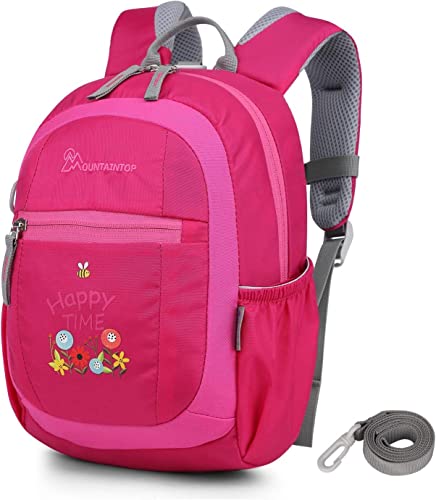 MOUNTAINTOP Kinderrucksack Kleinkind Rucksack mit Leine Kindergartenrucksack für Mädchen 1-3 Jährige, 24 x 9.5 x 31CM von MOUNTAINTOP