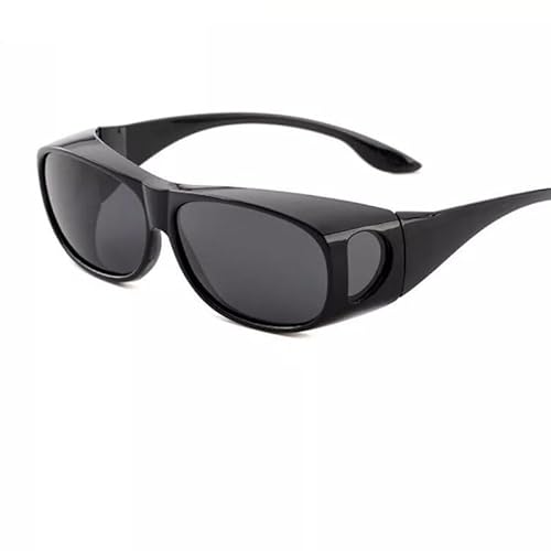 Constprog UV400 Polarisierte Sonnenbrille über Brille - Wrap Around Design, Unisex, voller UV-Schutz, leichter Rahmen, bruchsichere Gläser (Schwarz), Schwarz von Mounteps