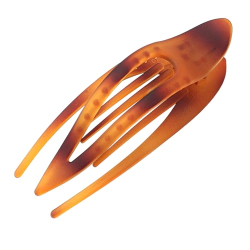 Extra große flache Haarclips für Frauen, gebogenes Design Seitenclip für dicke Haare, starker Halt (Braun) von Mounteps