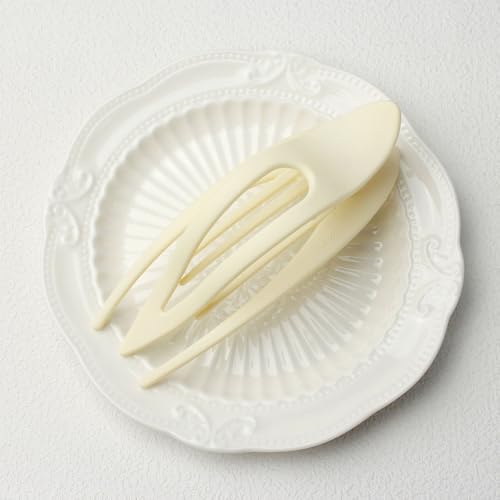 Extra große flache Haarspangen für Frauen, gebogenes Design, Seitenclip für dickes Haar, starker Halt (Beige) von Mounteps