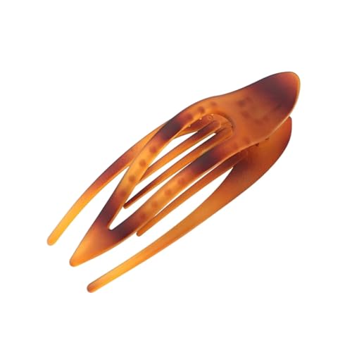 Extra große flache Haarspangen für Frauen, gebogenes Design, Seitenclip für dickes Haar, starker Halt (Braun) von Mounteps