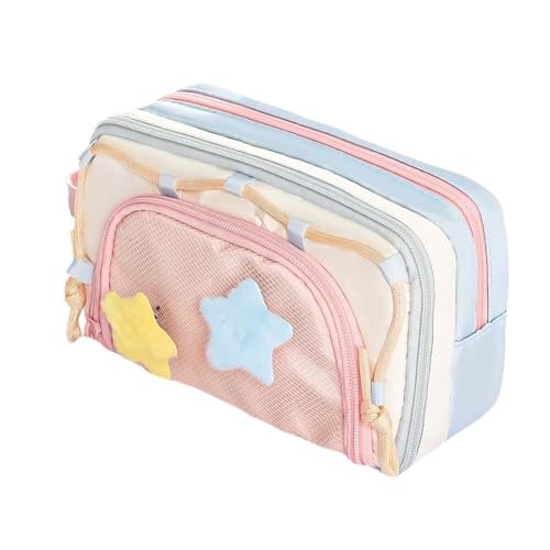 Federmäppchen mit mehreren Schichten, großes Fassungsvermögen, Schreibwaren-Tasche, farblich passend, rose, Niedlich Federmäppchen mit mehreren Schichten, großes Fassungsvermögen, Schreibwaren-Tasche, farblich passend, rose, Niedlich von Mounteps
