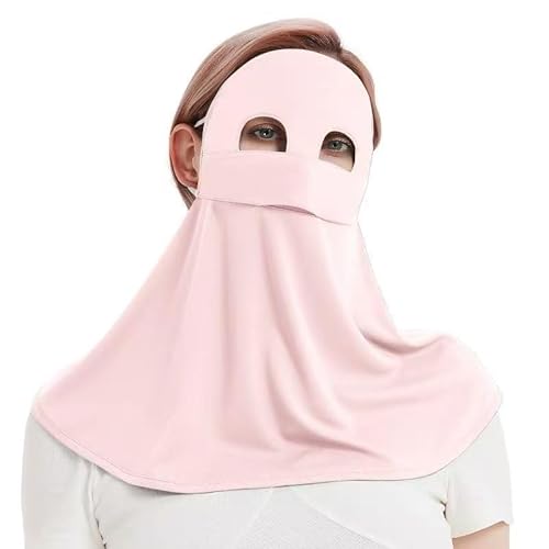 Frauen Anti UV Full Face Cover UPF 50+ Sommer Gesichtsmaske Atmungsaktive Sonnenschutz Sport Gesichtsabdeckung SLF5M046T (Rosa) von Mounteps